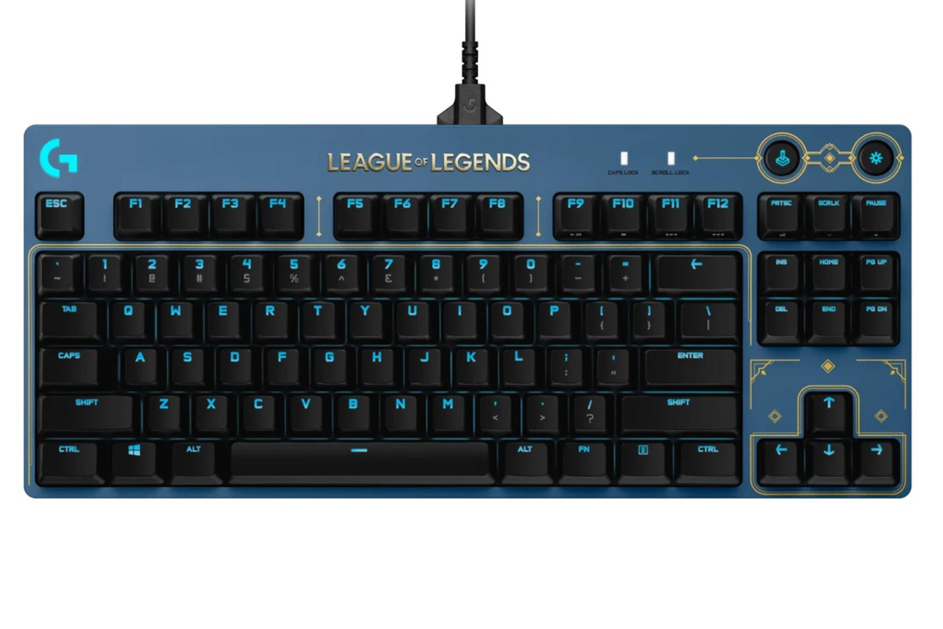 نمای روبرو کیبورد لاجیتک G Pro League of Legends Edition