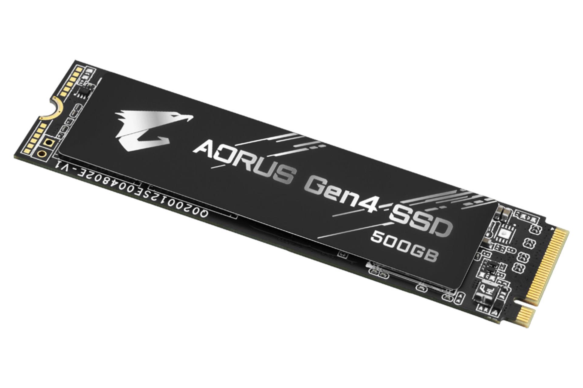 نمای راست SSD گیگابایت AORUS Gen4 NVMe M.2 ظرفیت 500 گیگابایت