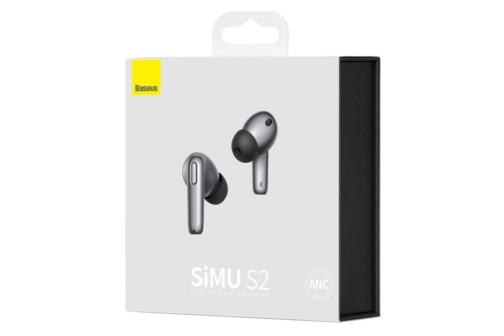 جعبه ایرباد بی سیم باسئوس Baseus SIMU S2 ANC خاکستری