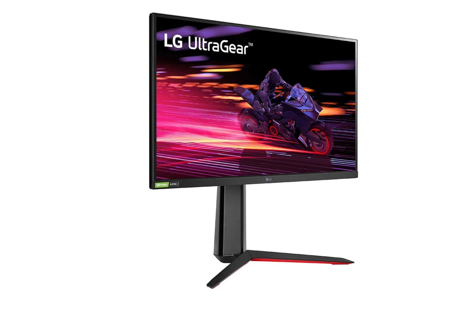 نمای نیم رخ جلو مانیتور ال جی 27 اینچ مدل 27GP750 