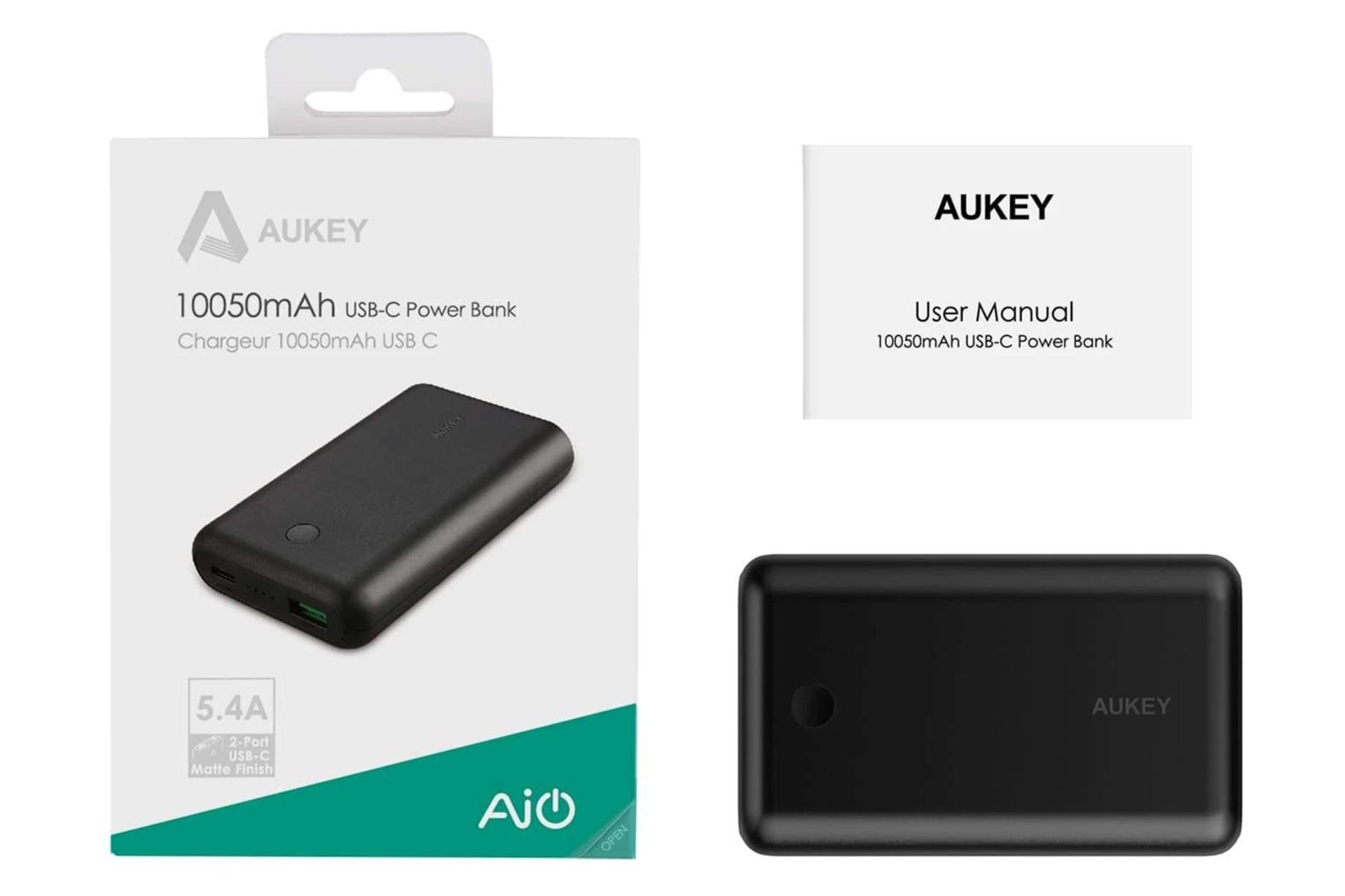 جعبه پاور بانک آکی PB-BY10 با ظرفیت 10050 میلی‌آمپر ساعت Aukey PB-BY10 10050mAh