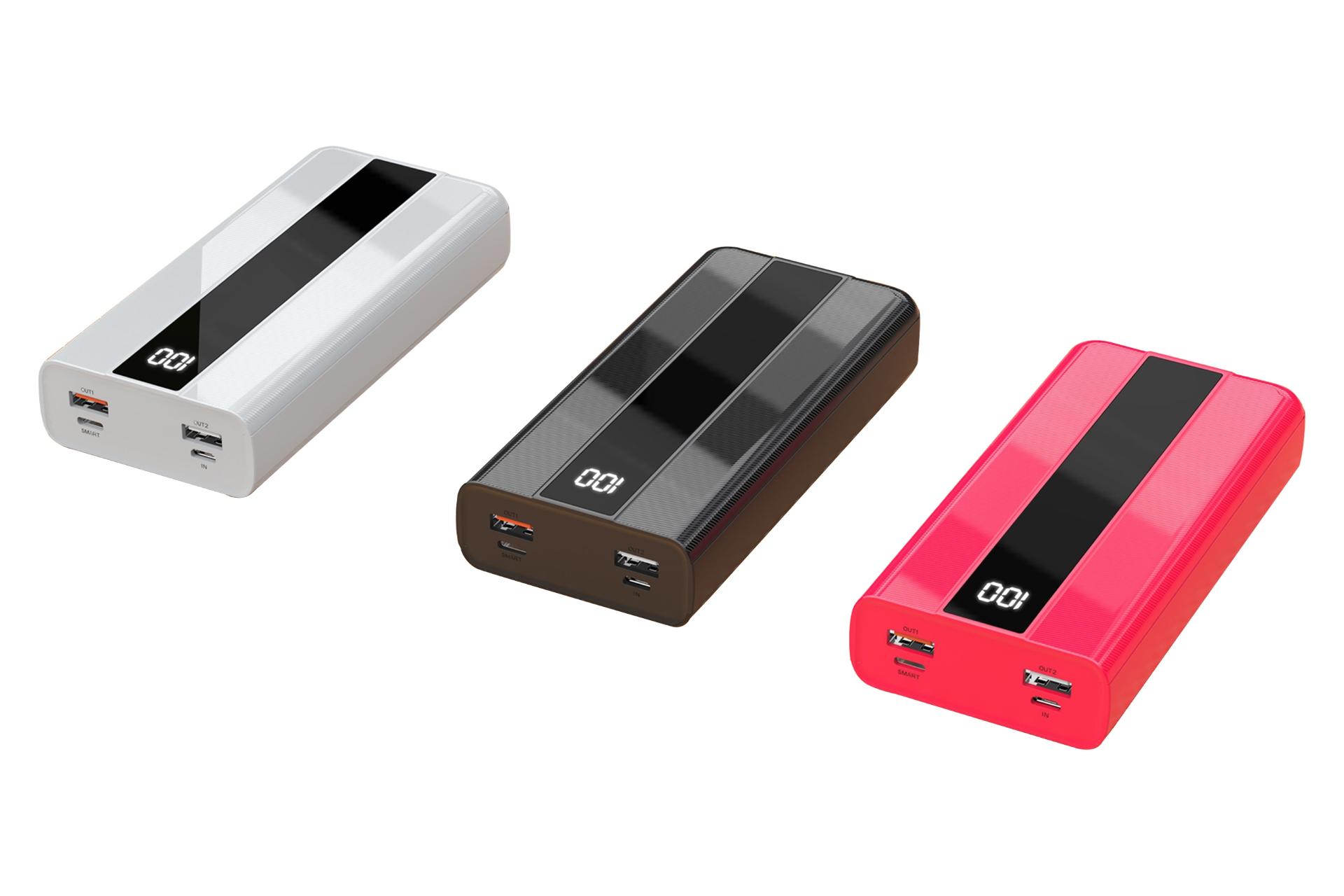 رنگ های مختلف پاور بانک ژیپین PX703 با ظرفیت 20000 میلی‌آمپر ساعت Xipin PX703 20000mAh