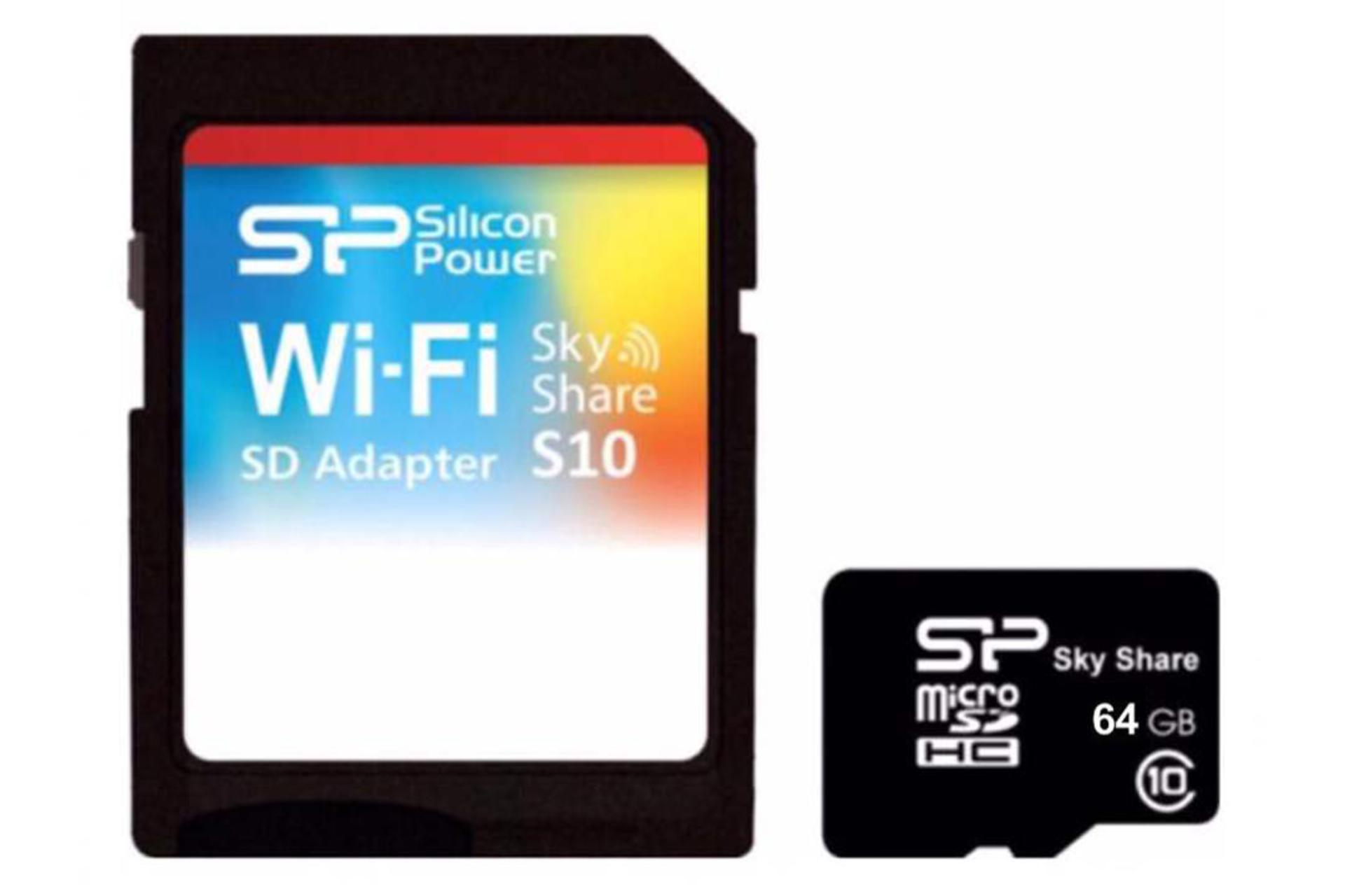 مرجع متخصصين ايران Silicon Power Sky Share S10 Wi-Fi microSDHC Class 10 64GB