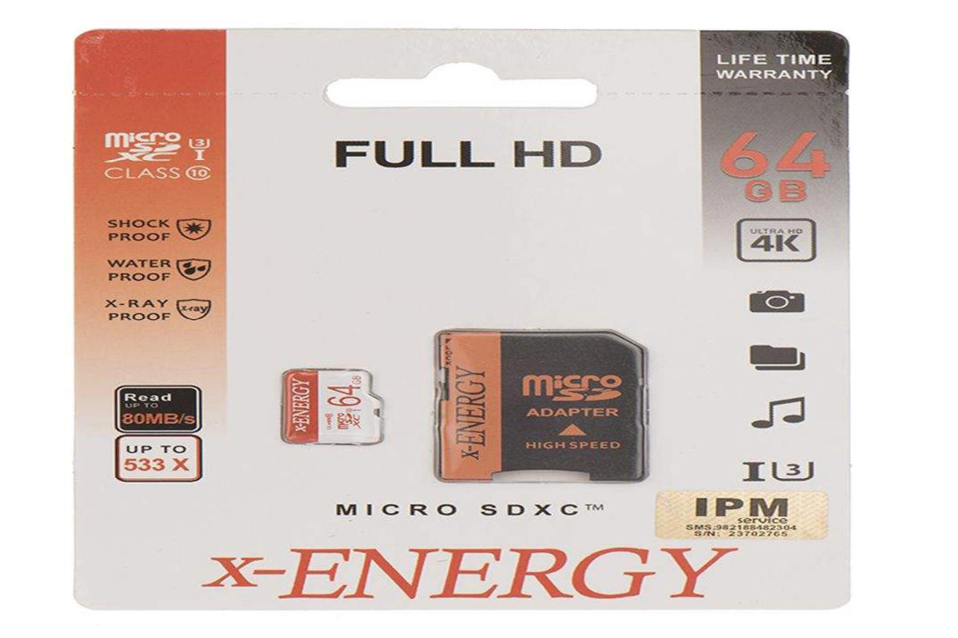 مرجع متخصصين ايران x-Energy IPM microSDXC Class UHS-I U3 64 GB
