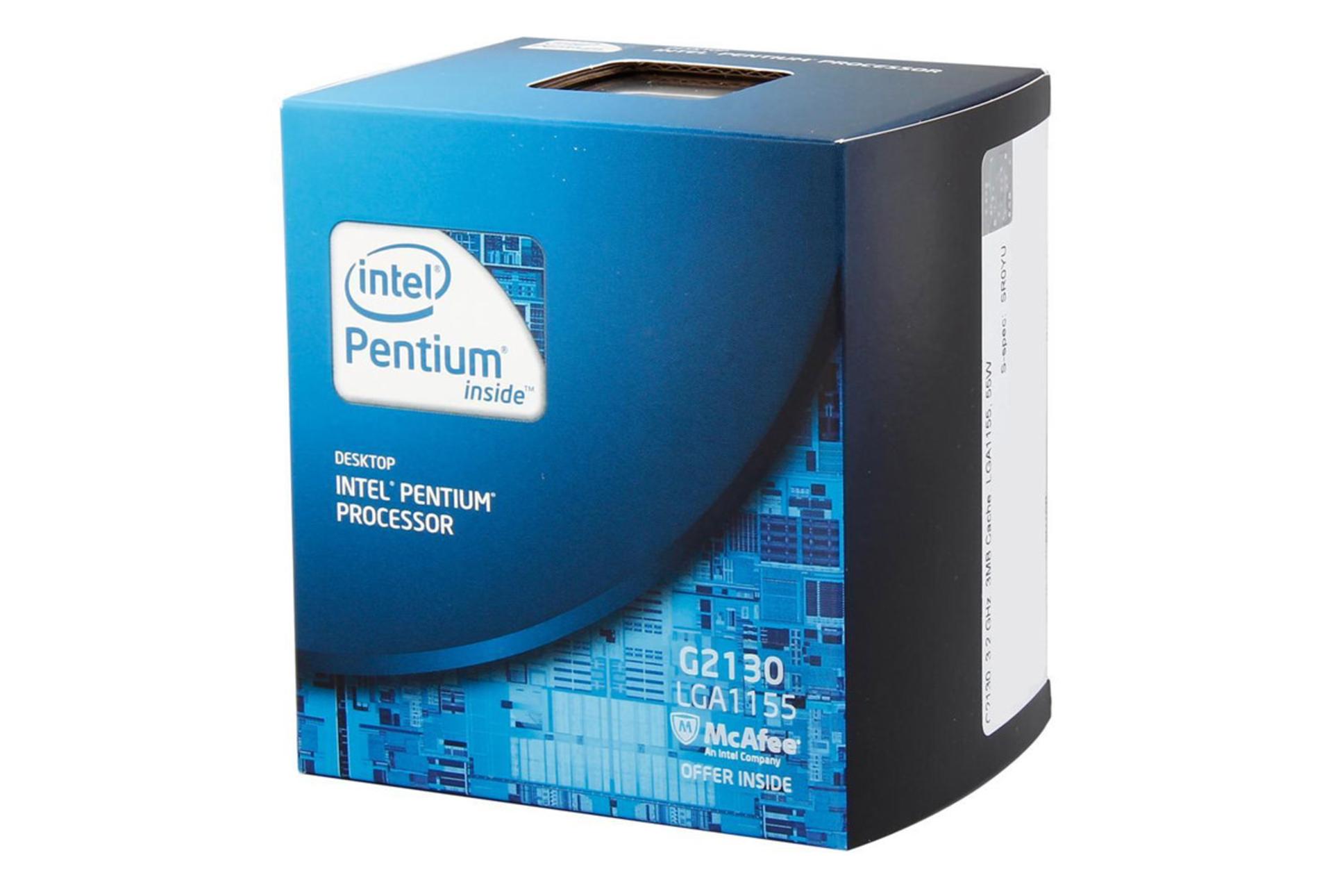 نمای جلو جعبه اینتل پنتیوم G2120