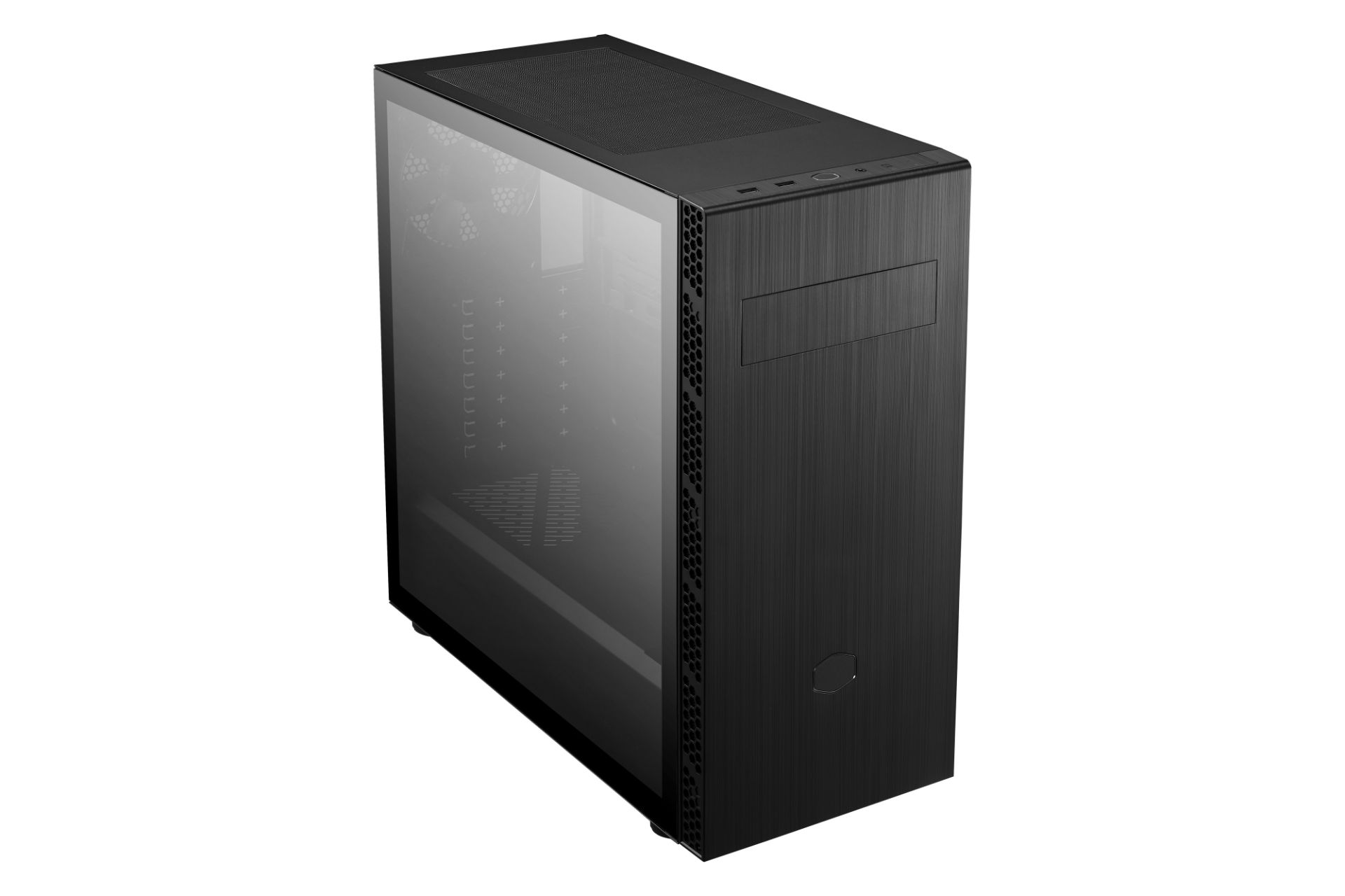 نمای نیم رخ جلو و سمت چپ کیس کامپیوتر کولر مستر MASTERBOX MB600L V2