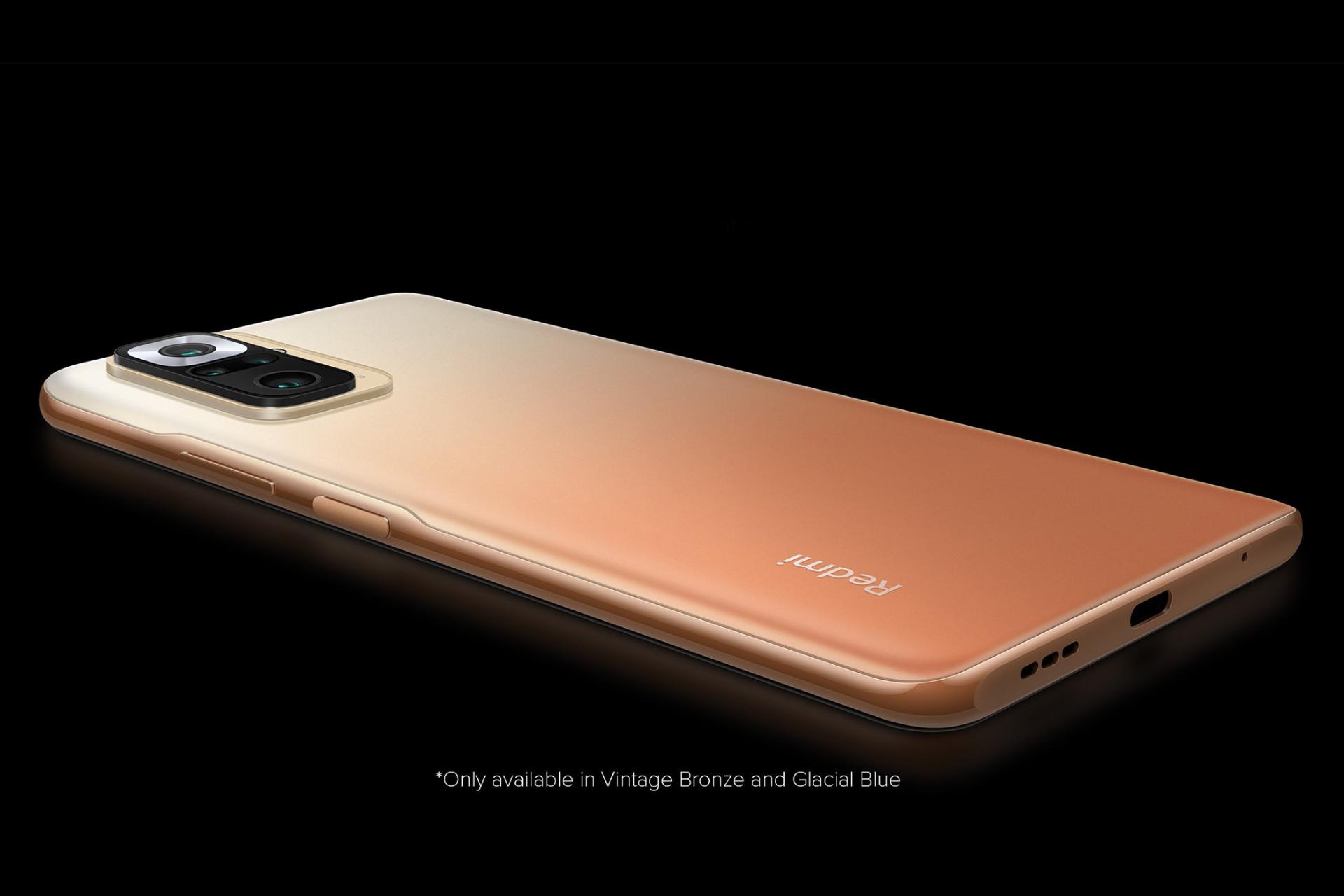 نمای پشت موبایل ردمی نوت 10 پرو مکس شیائومی رنگ برنزی