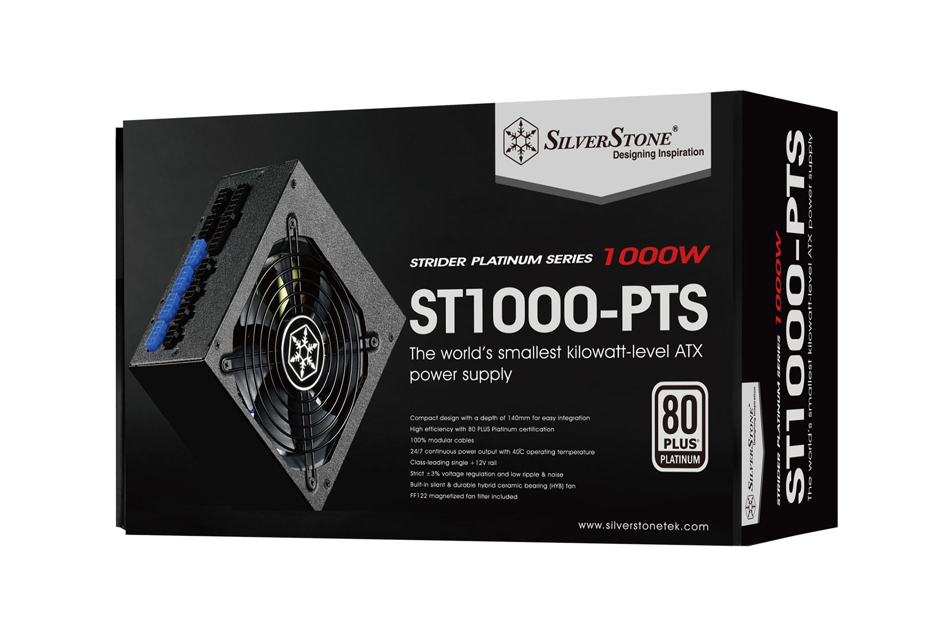 پاور کامپیوتر سیلور استون ST1000-PTS با توان 1000 وات بسته بندی