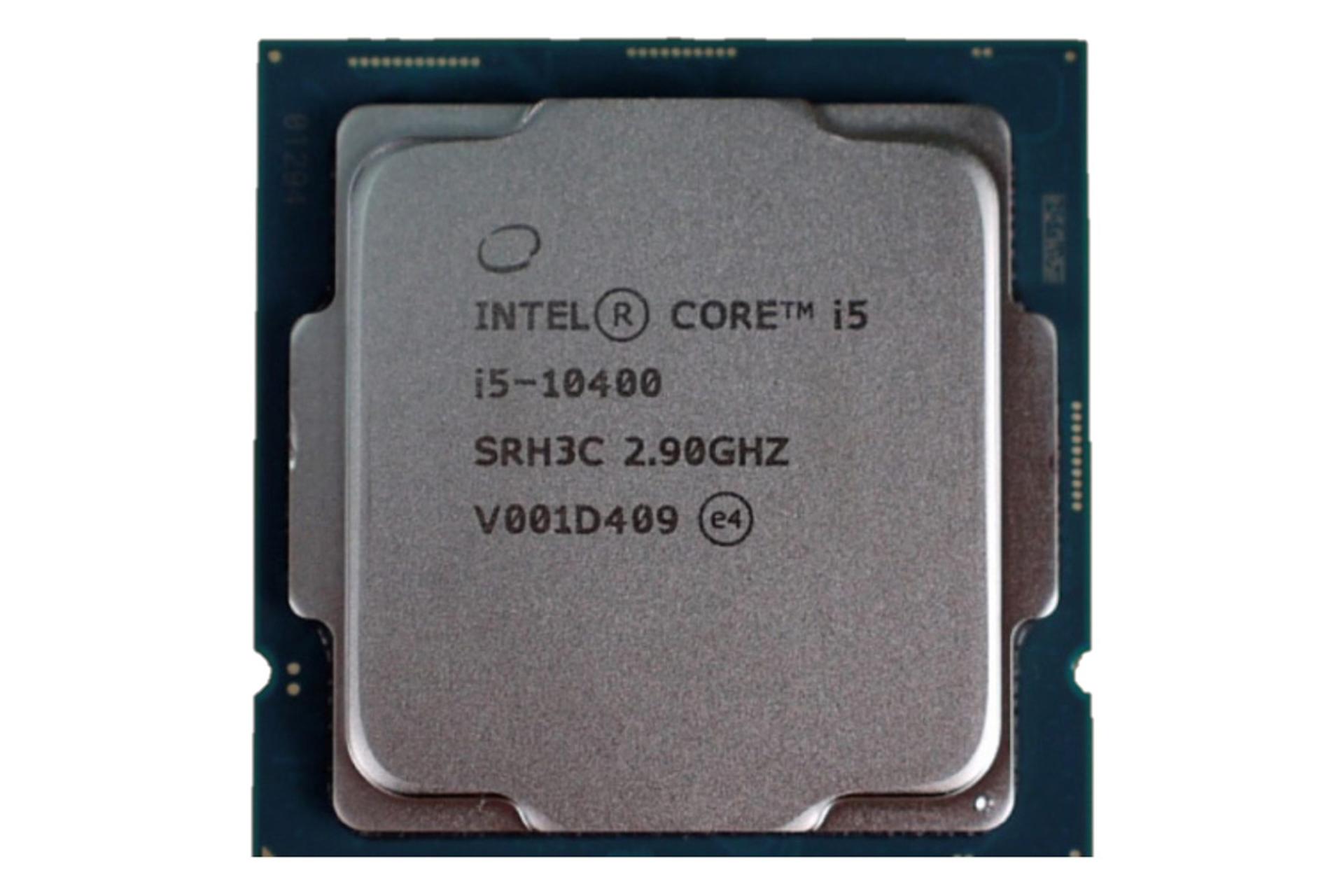 نمای روی پردازنده اینتل Core i5-10400 و نمایش مشخصات