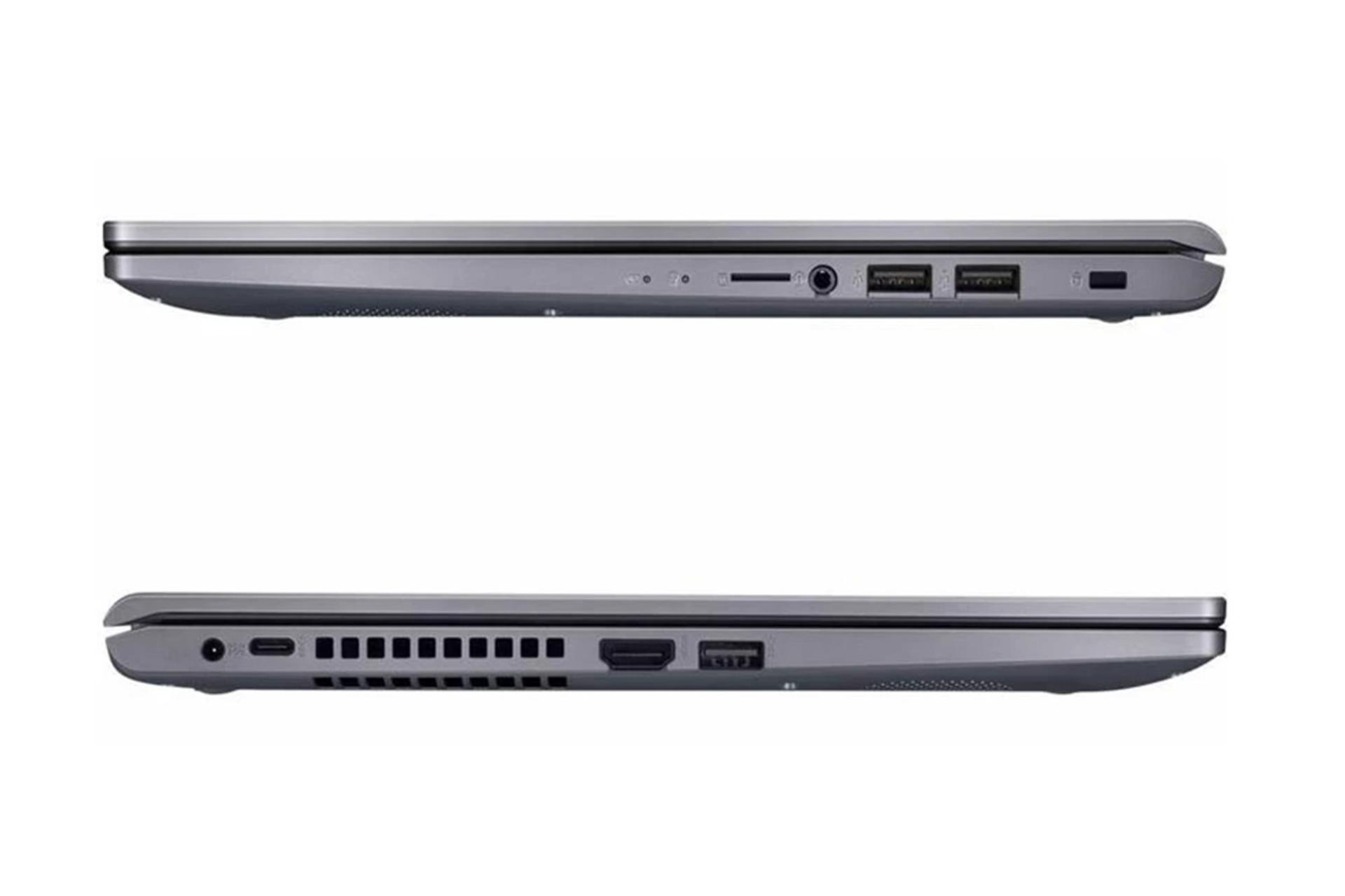 نمای کنار لپ تاپ ایسوس D515DA و نمایش پورت ها