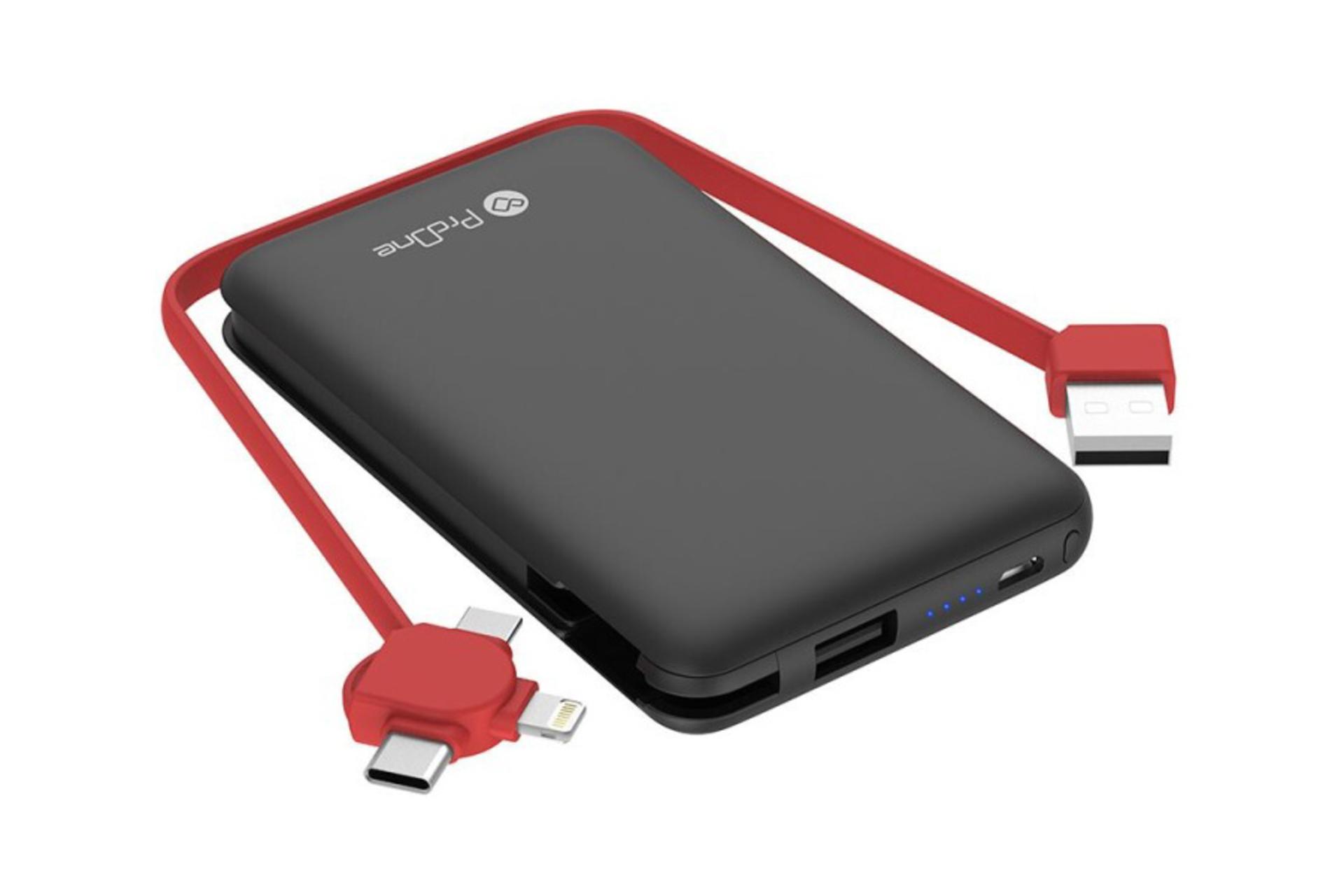 نمای جانبی و درگاه های پاور بانک پرو وان PB06