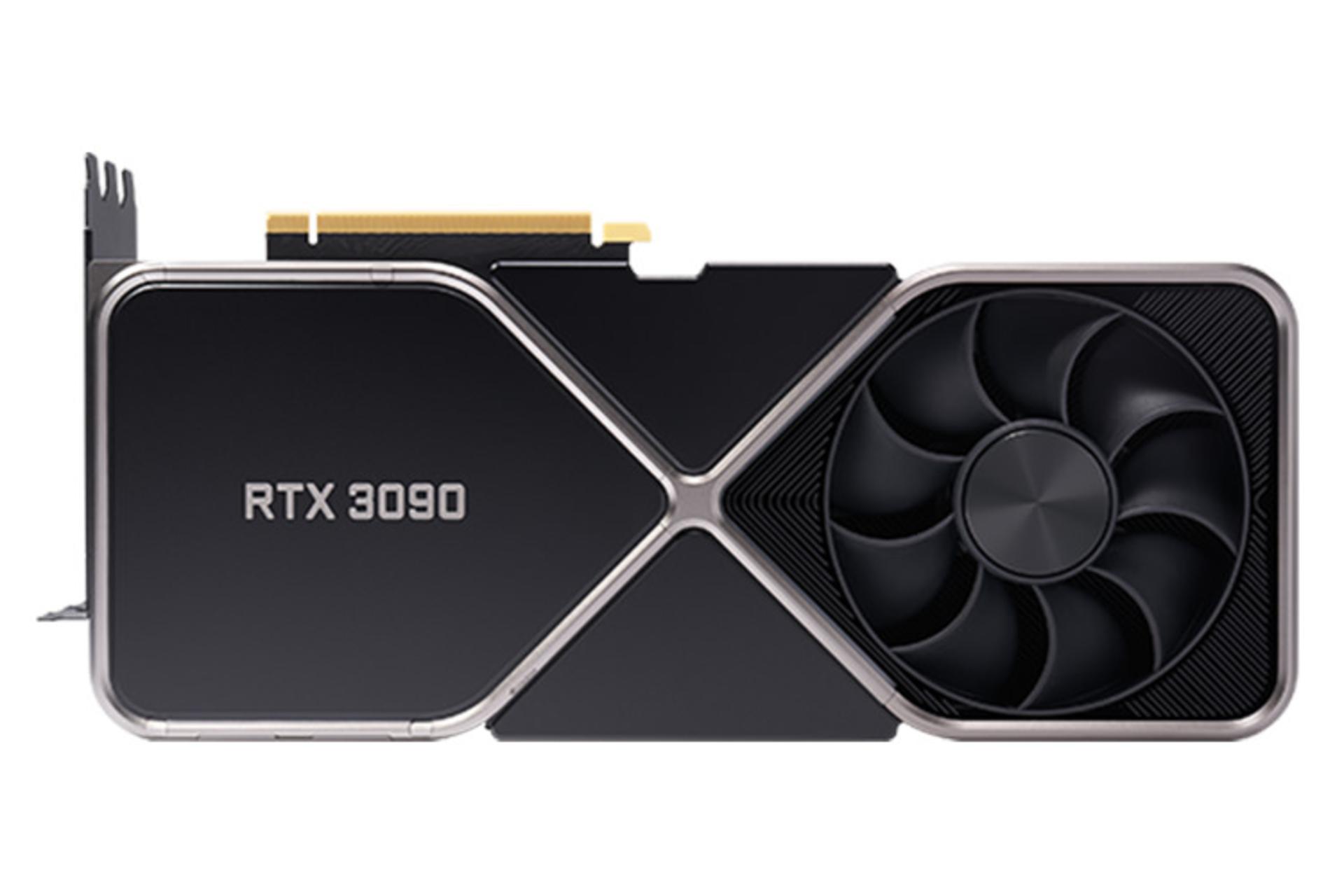 نمای بالا کارت گرافیک انویدیا جی فورس RTX 3080