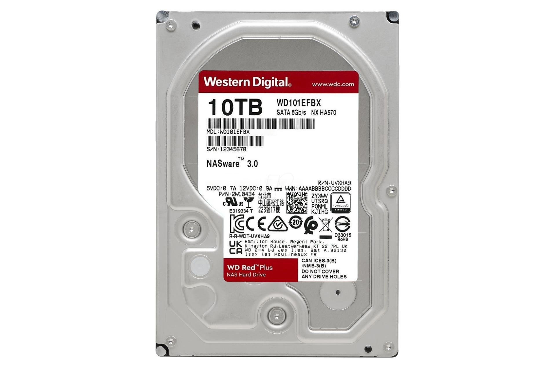 هارد دیسک وسترن دیجیتال Western Digital Red Plus WD101EFBX 3.5 Inch 10TB ظرفیت 10 ترابایت