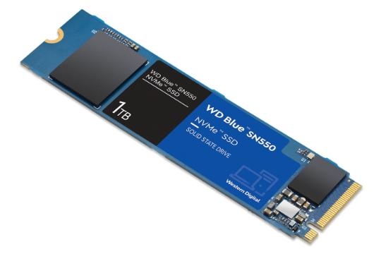 نمای بالا SSD وسترن دیجیتال Western Digital Blue SN550 NVMe M.2 1TB ظرفیت 1 ترابایت