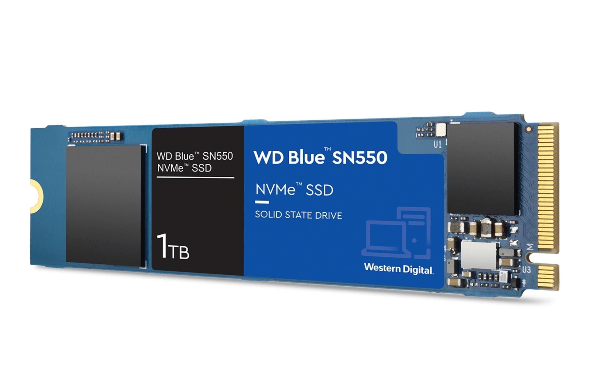 نمای راست SSD وسترن دیجیتال Western Digital Blue SN550 NVMe M.2 1TB ظرفیت 1 ترابایت
