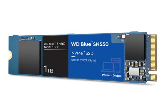 نمای راست SSD وسترن دیجیتال Western Digital Blue SN550 NVMe M.2 1TB ظرفیت 1 ترابایت