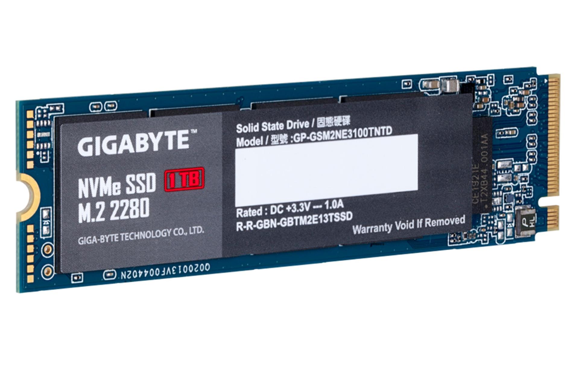 نمای چپ SSD گیگابایت NVMe M.2 ظرفیت 1 ترابایت
