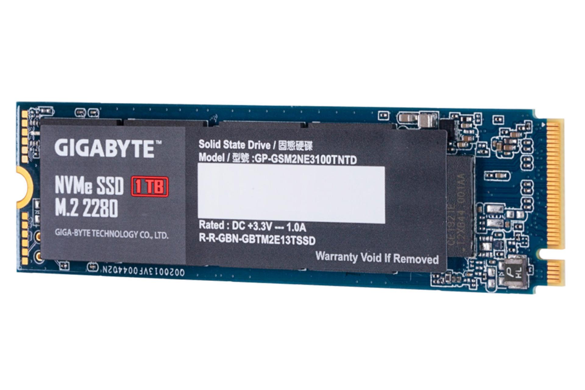نمای راست SSD گیگابایت NVMe M.2 ظرفیت 1 ترابایت