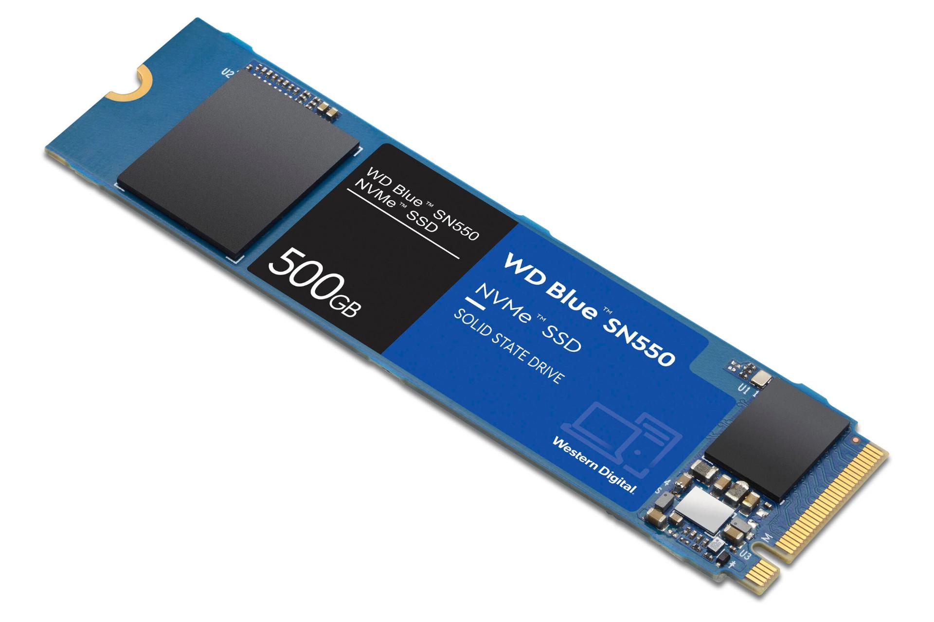 نمای بالا SSD وسترن دیجیتال Western Digital Blue SN550 NVMe M.2 500GB ظرفیت 500 گیگابایت