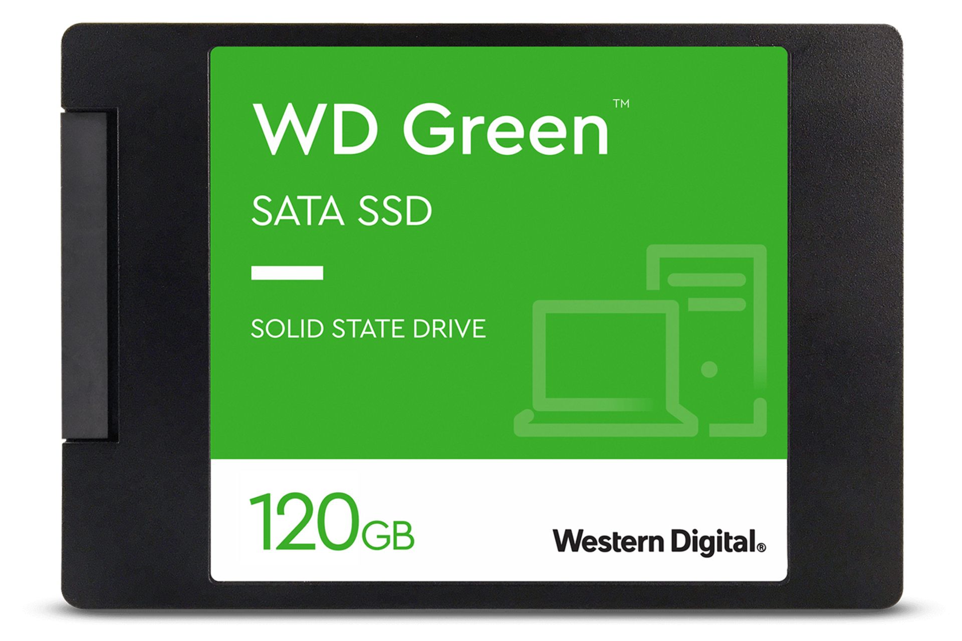 نمای روبرو SSD وسترن دیجیتال Green WDS120G2G0A SATA 2.5 Inch ظرفیت 120 گیگابایت