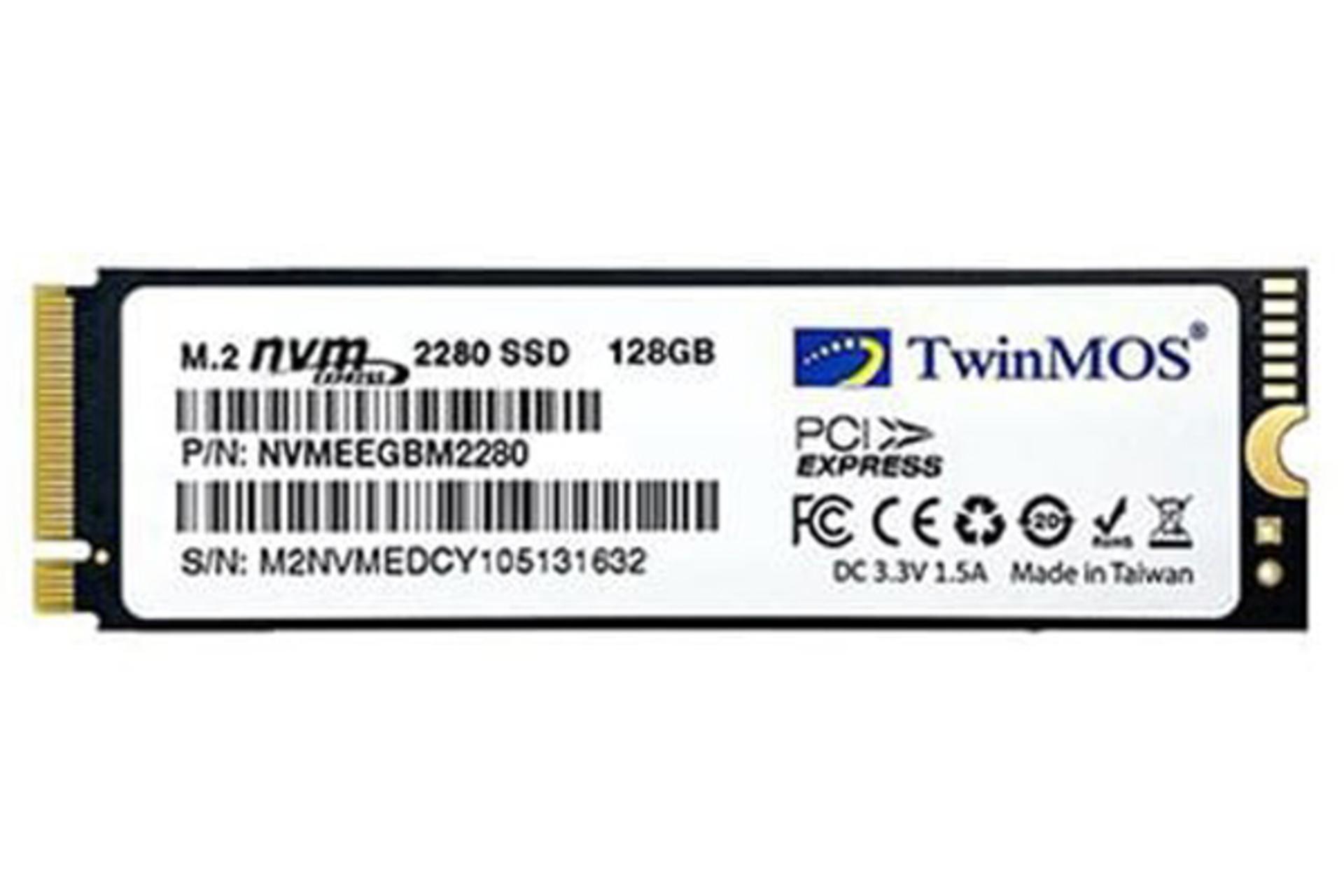 نمای روبرو SSD توین موس NVMe M.2 ظرفیت 128 گیگابایت