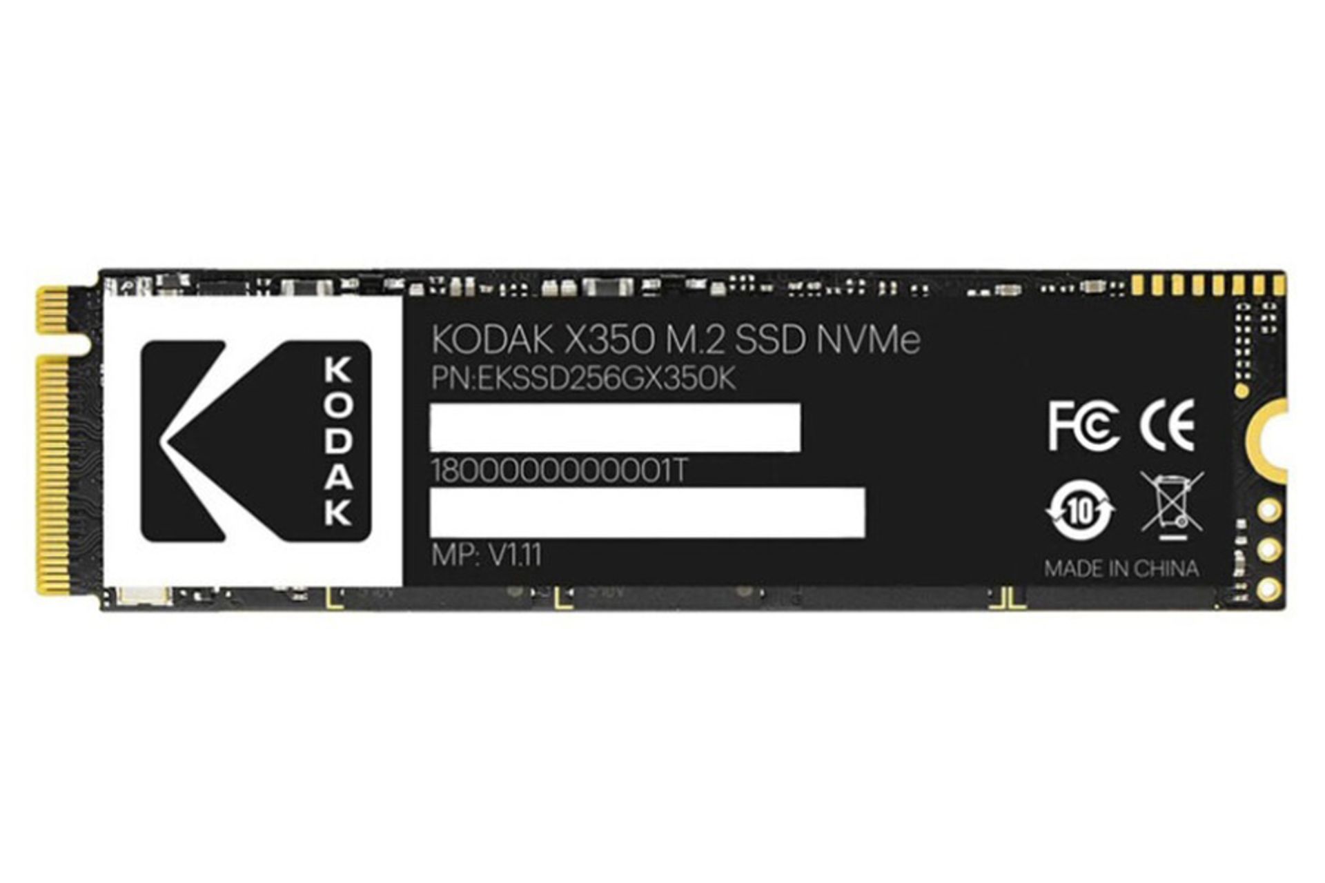 نمای روبرو SSD کداک X350 NVMe M.2