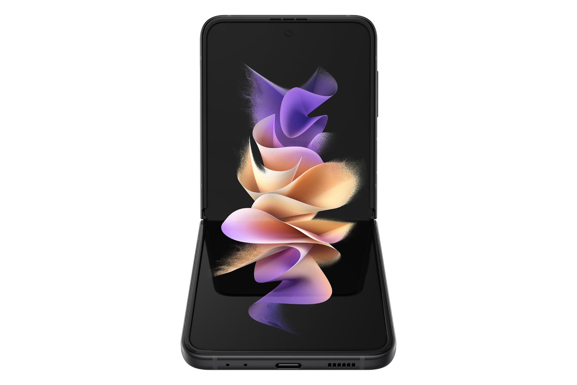نمای روبرو گوشی موبایل گلکسی زد فلیپ 3 سامسونگ / Samsung Galaxy Z Flip 3 مشکی