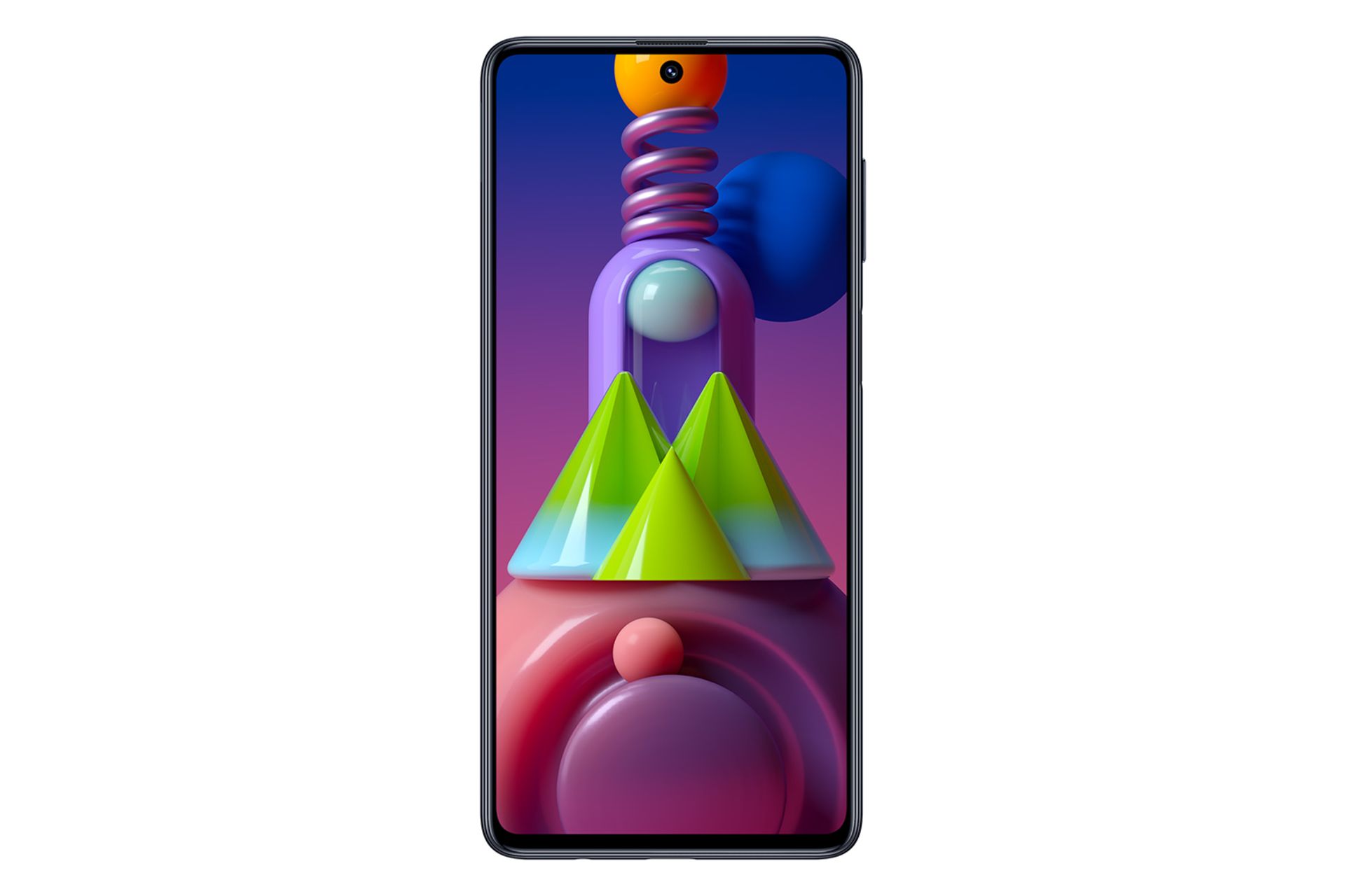 نمای جلو گوشی سامسونگ گلکسی M51 با صفحه روشن