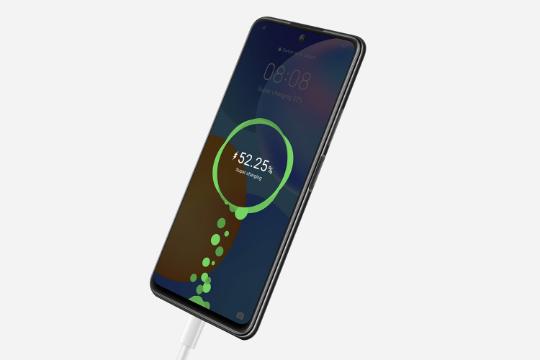گوشی Huawei Y7a نمای جلو در حال شارژ/ Y7a هواوی