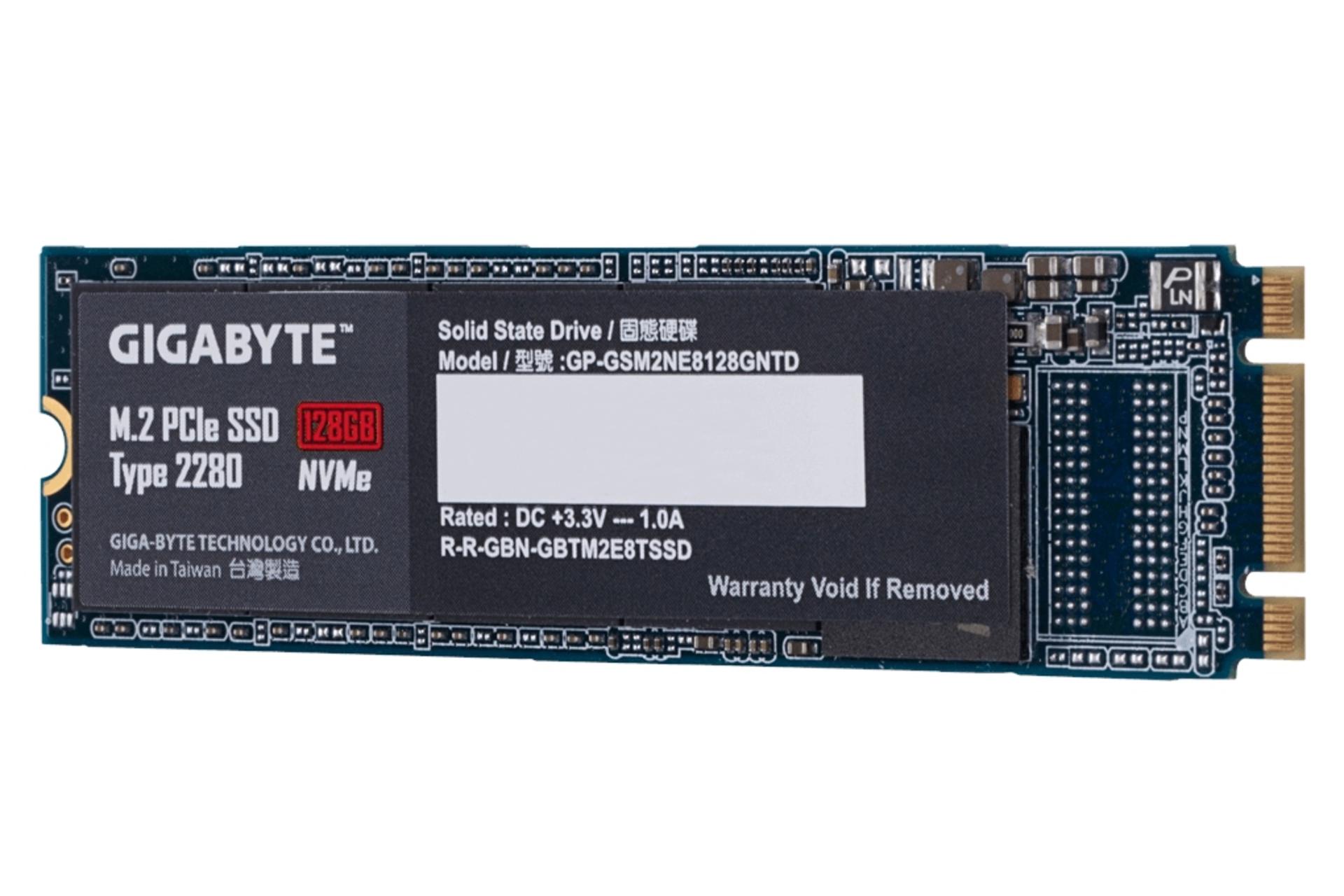نمای راست SSD گیگابایت GIGABYTE GP-GSM2NE8128GNTD NVMe M.2 128GB ظرفیت 128 گیگابایت