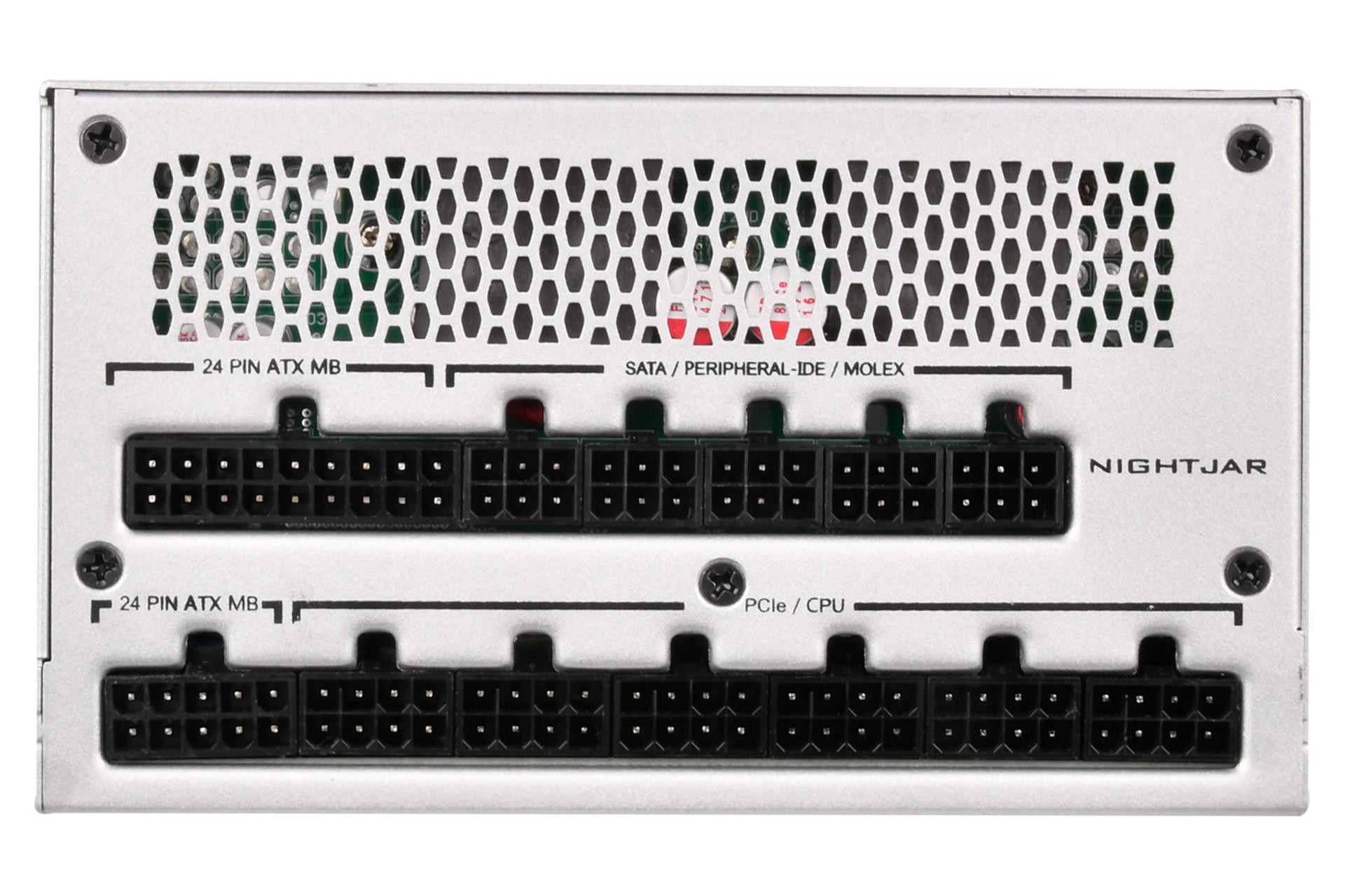 نمای اتصالات پاور کامپیوتر سیلور استون NJ700 با توان 700 وات