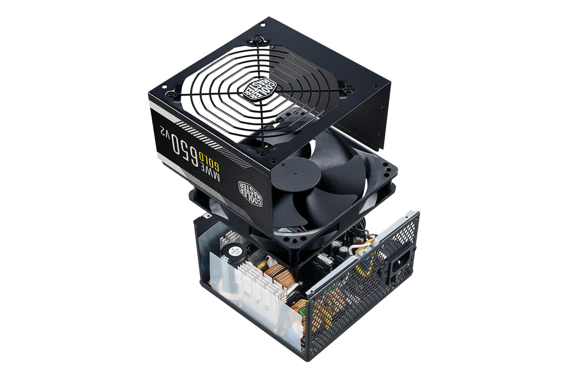 نمای بریده پاور کامپیوتر کولر مستر MWE Gold 650 V2 با توان 650 وات