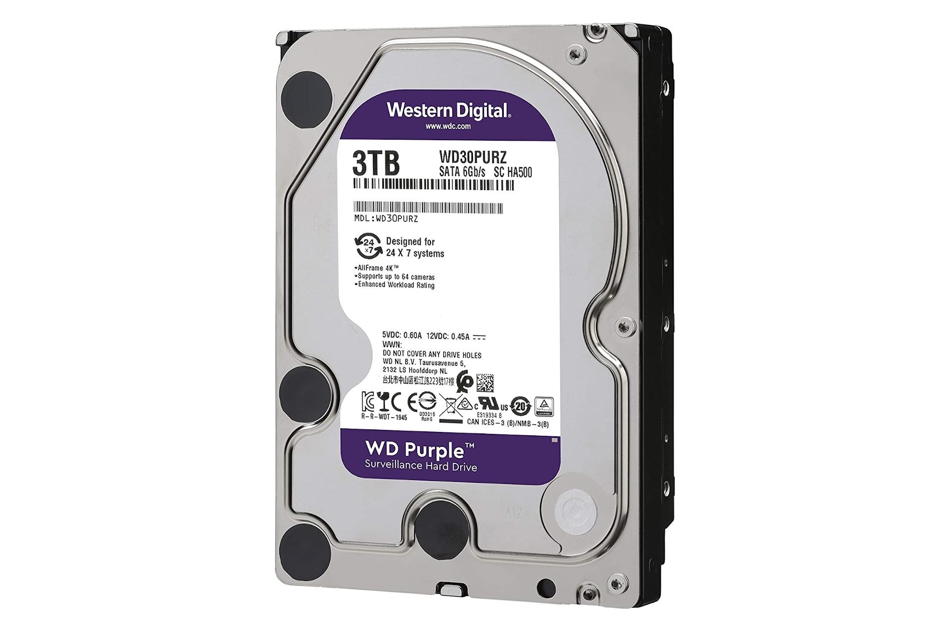 هارد دیسک وسترن دیجیتال Western Digital Purple WD30PURZ 3.5 Inch 3TB ظرفیت 3 ترابایت
