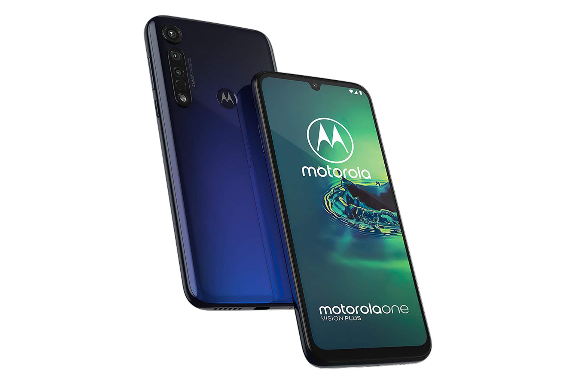نمای جلو و پشت گوشی موتورولا وان ویژن پلاس