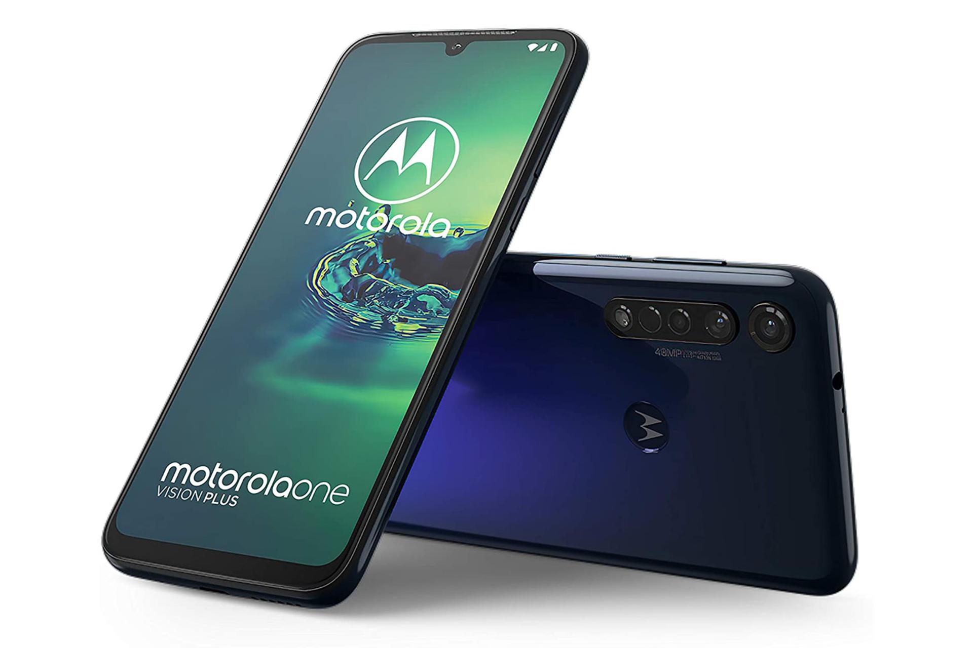 نمای جلو و پشت گوشی موتورولا وان ویژن پلاس