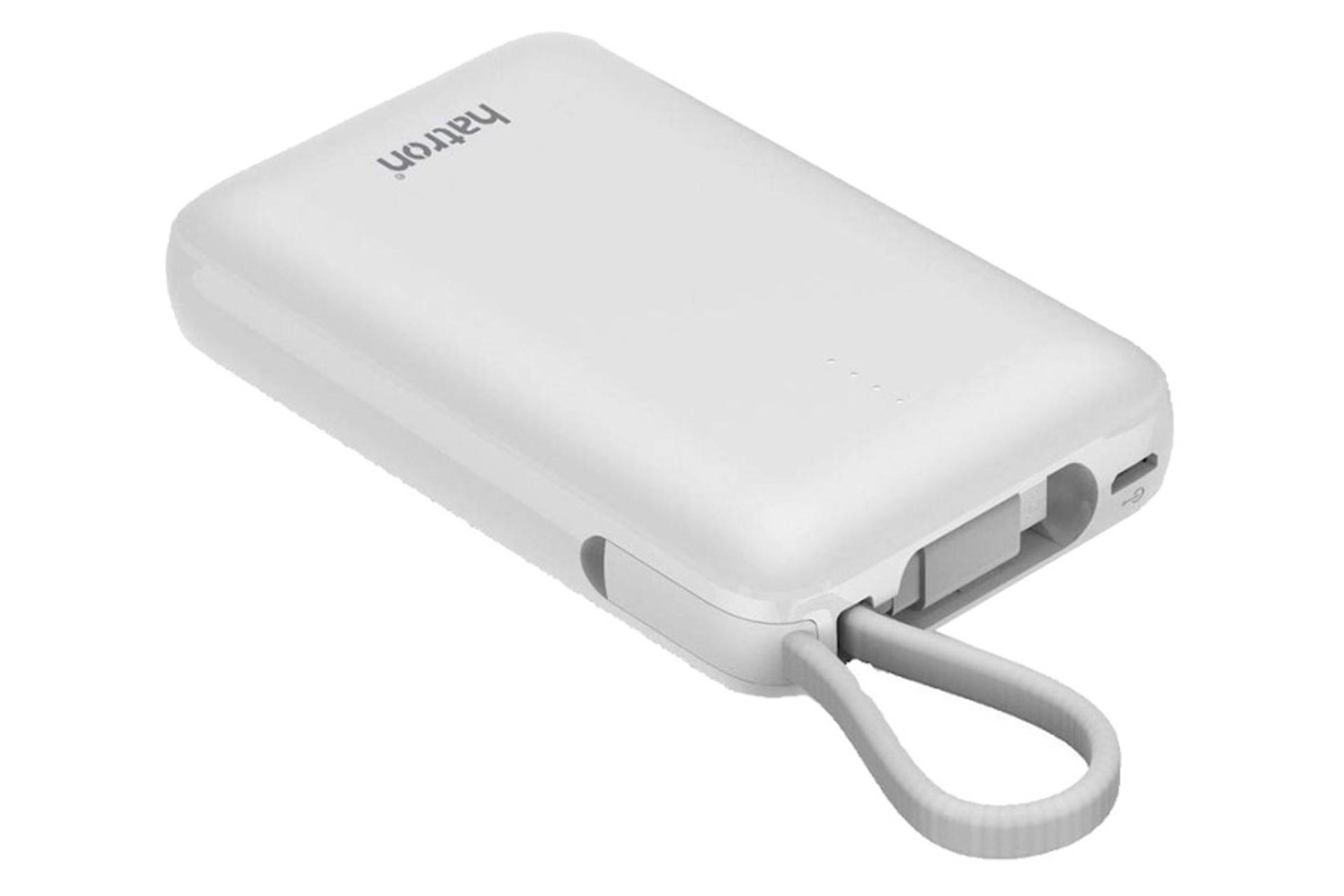 پاور بانک هترون HPB1074 با ظرفیت 10000 میلی‌آمپر ساعت Hatron HPB1074 10000mAh سفید