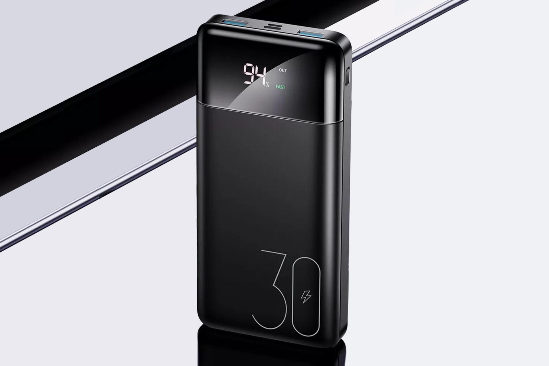 پاور بانک یوسمز US-CD103 PB38 با ظرفیت 30000 میلی‌آمپر ساعت USAMS US-CD103 PB38 30000mAh مشکی