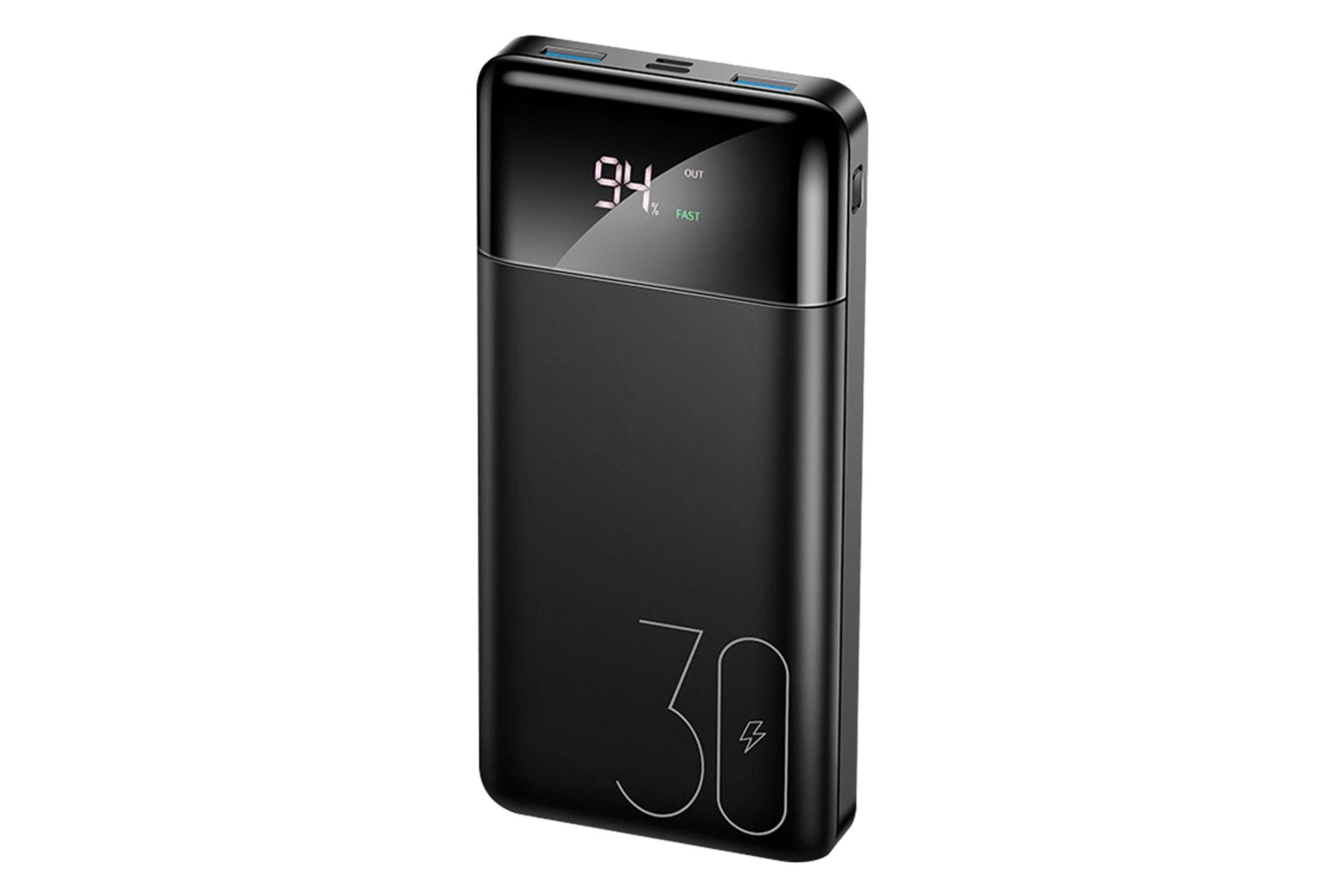 نمای روبرو پاور بانک یوسمز US-CD103 PB38 با ظرفیت 30000 میلی‌آمپر ساعت USAMS US-CD103 PB38 30000mA