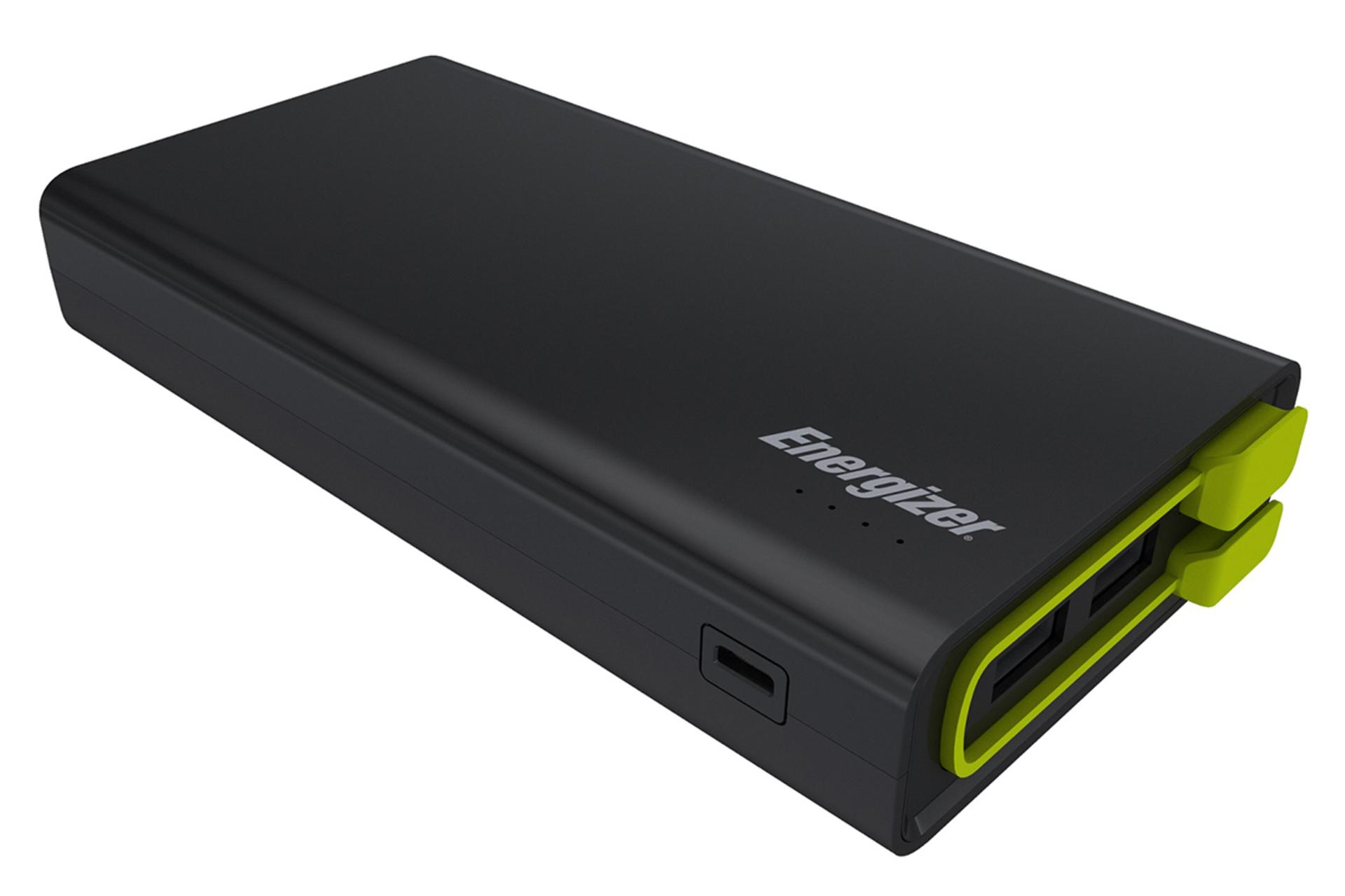 نمای کلی پاور بانک انرجایزر UE15001 و محل درگاه ها / Energizer UE15001