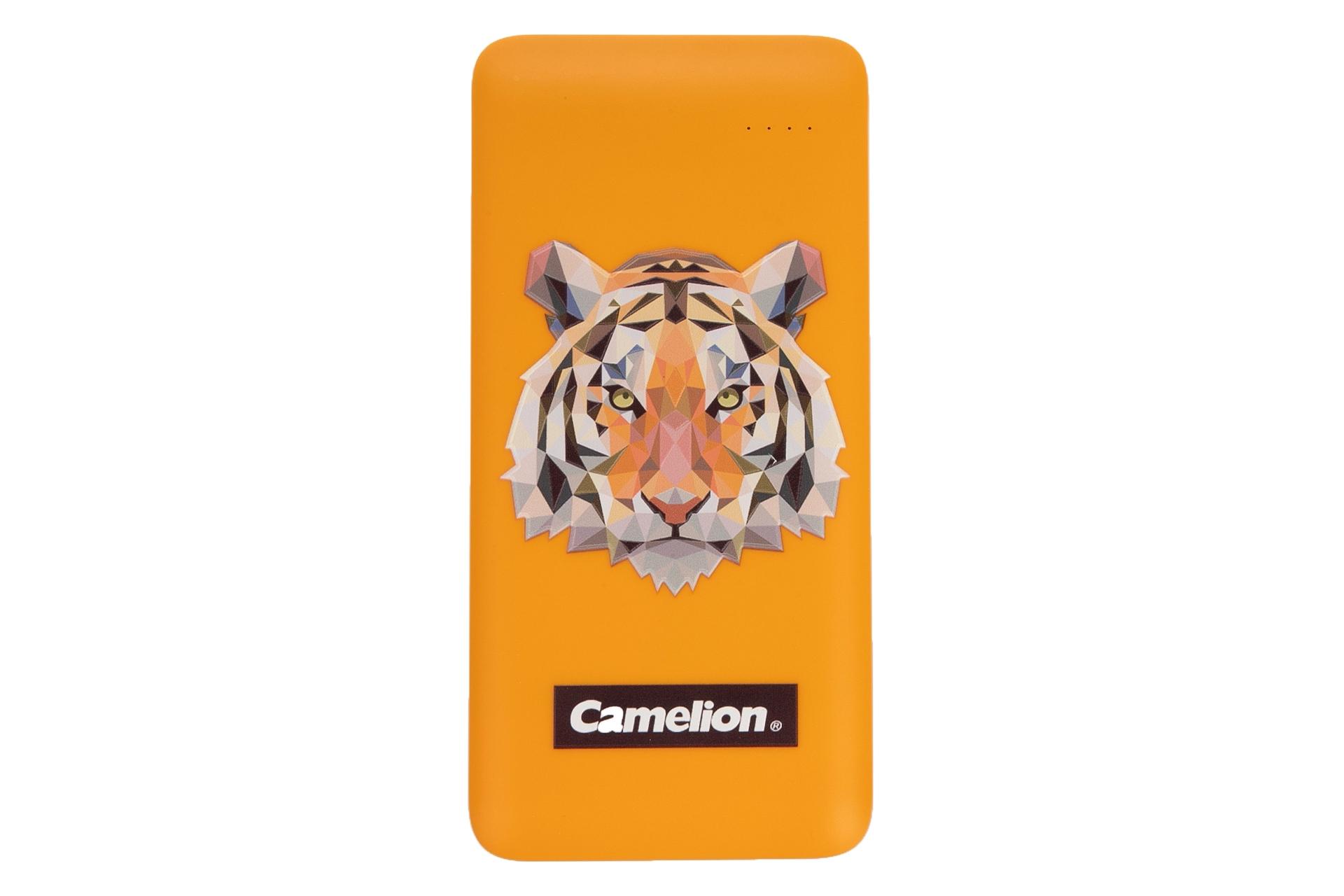 نمای روبرو پاور بانک کملیون PS723 با ظرفیت 8000 میلی‌آمپر ساعت Camelion PS723 8000mAh نارنجی
