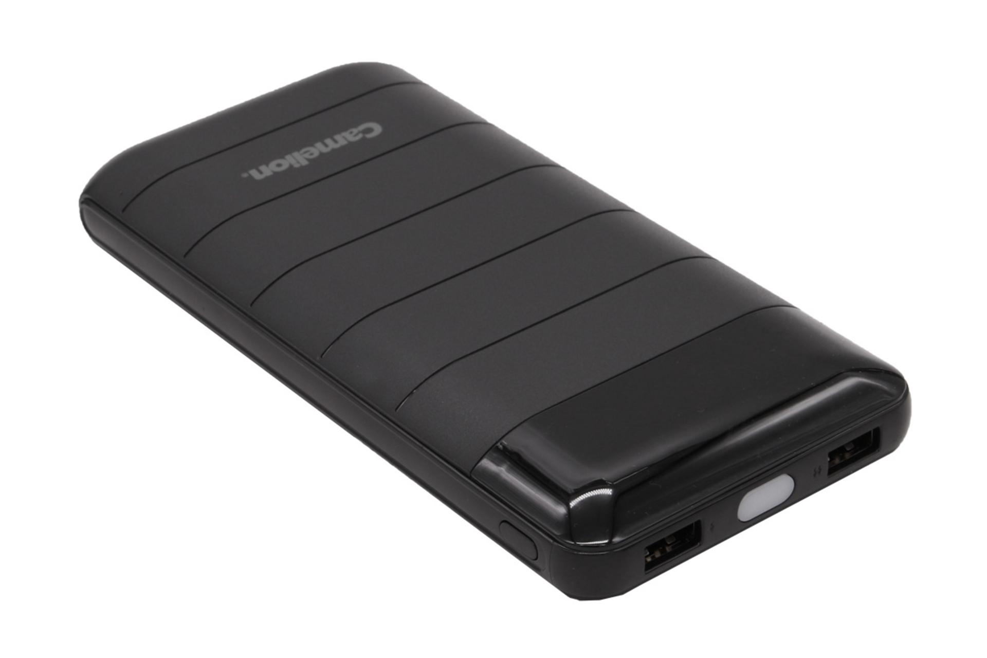 نمای چپ پاور بانک کملیون PS679 با ظرفیت 16000 میلی‌آمپر ساعت Camelion PS679 16000mAh مشکی