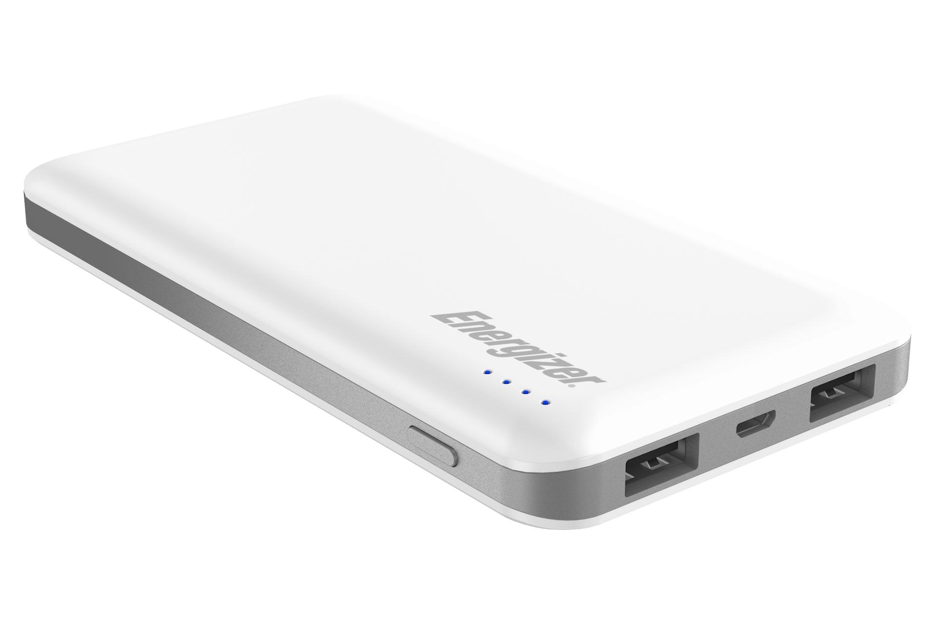 درگاه پاور بانک انرجایزر UE10025 با ظرفیت 10000 میلی‌آمپر ساعت Energizer UE10025 10000mAh سفید