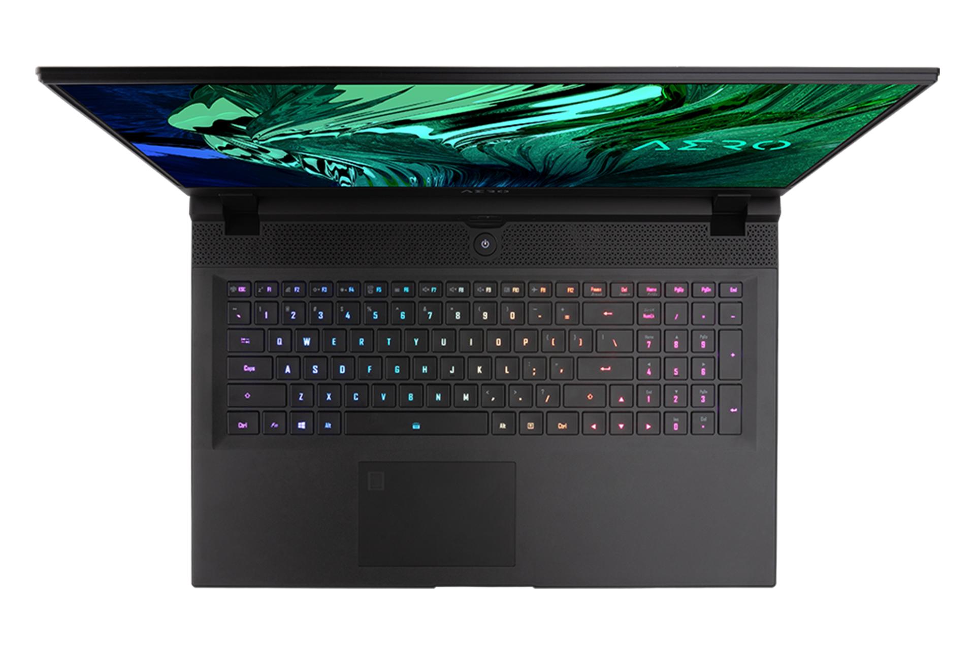 نمای بالا لپ تاپ گیگابایت AERO 17 HDR XD