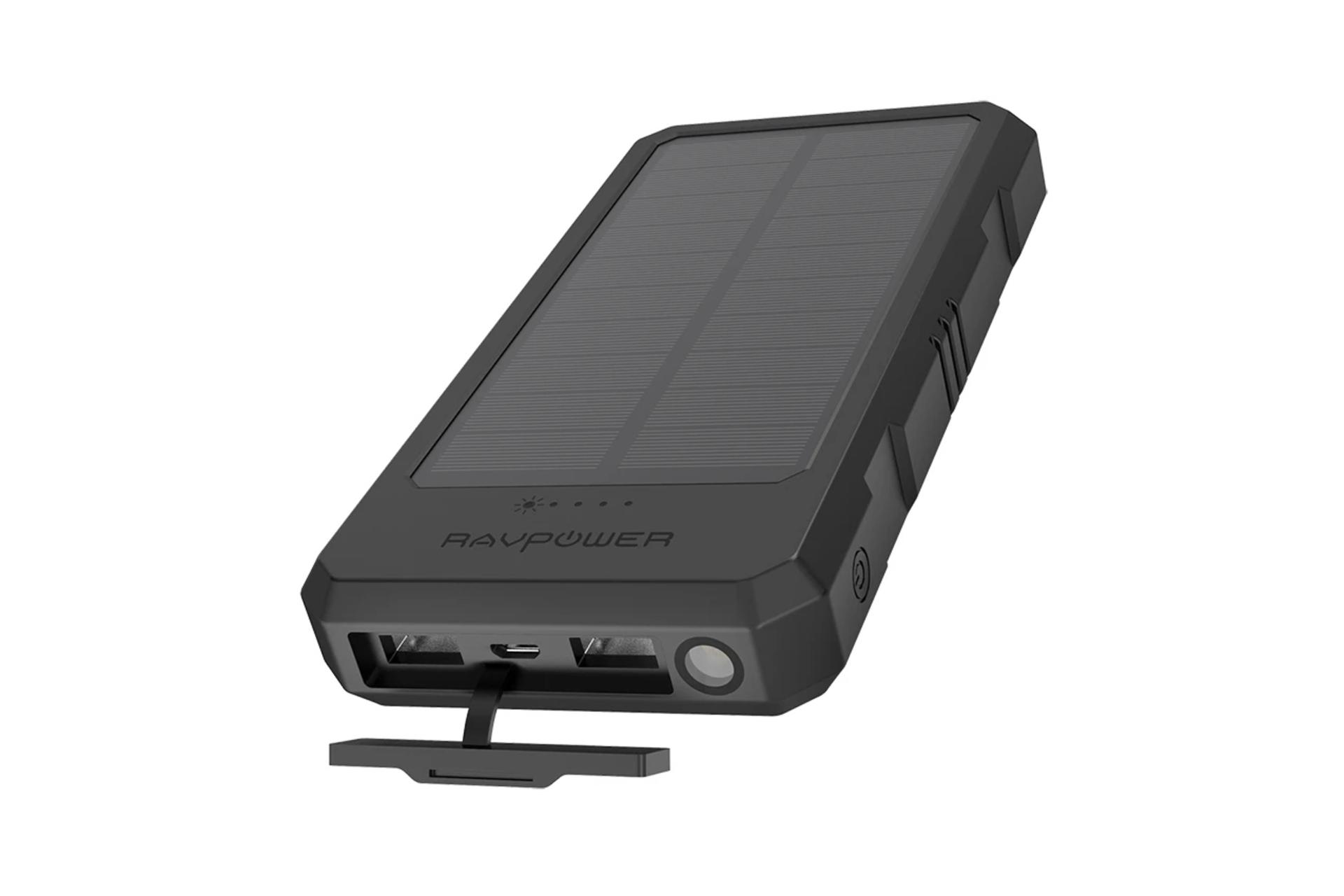 درگاه پاور بانک راوپاور Solar RP-PB124 با ظرفیت 15000 میلی‌آمپر ساعت RAVPower Solar RP-PB124 15000