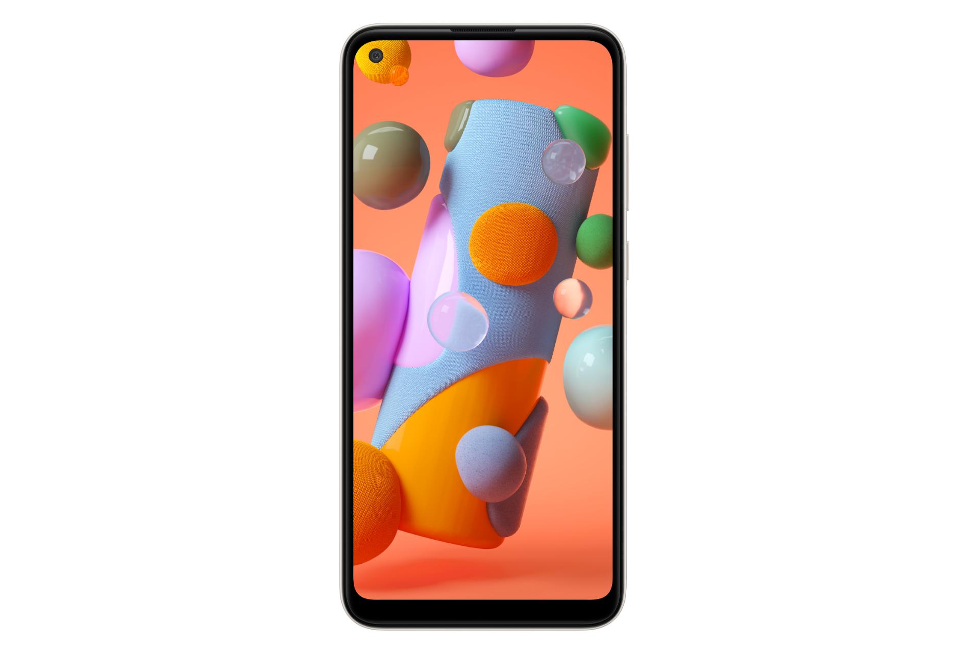 نمای جلو موبایل گلکسی A11 سامسونگ رنگ سفید