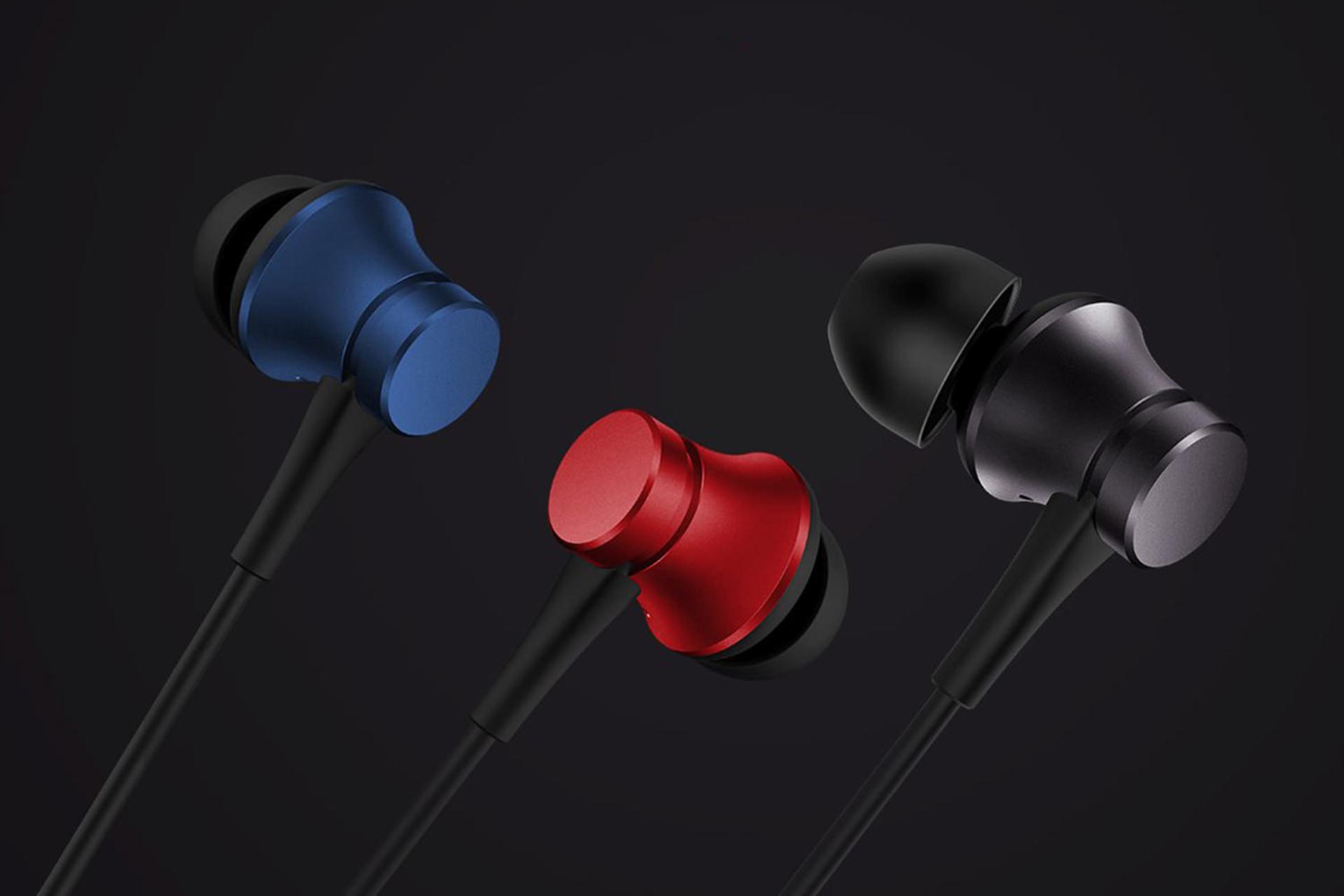 هدفون شیائومی Xiaomi Mi Earphone Basic مشکی و آبی و قرمز