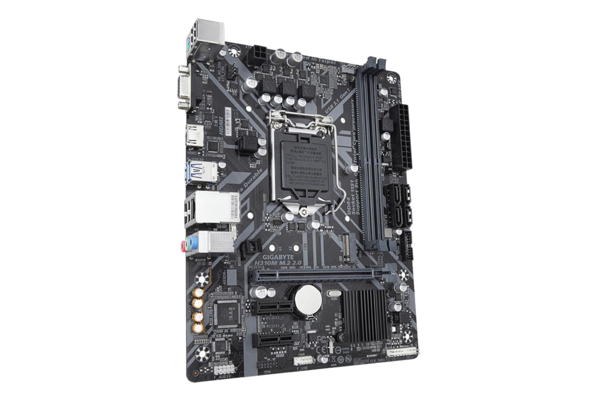 نمای چپ مادربرد گیگابایت GIGABYTE H310M M.2 2.0 (rev. 1.x)