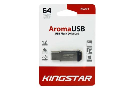 جعبه Kingstar Aroma KS201 64GB / فلش مموری کینگ استار مدل Aroma KS201 ظرفیت 64 گیگابایت نقره ای