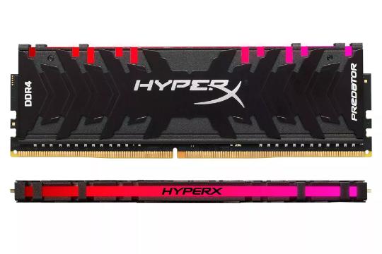 نمای بالا رم هایپر ایکس Predator RGB ظرفیت 8 گیگابایت از نوع DDR4-4000