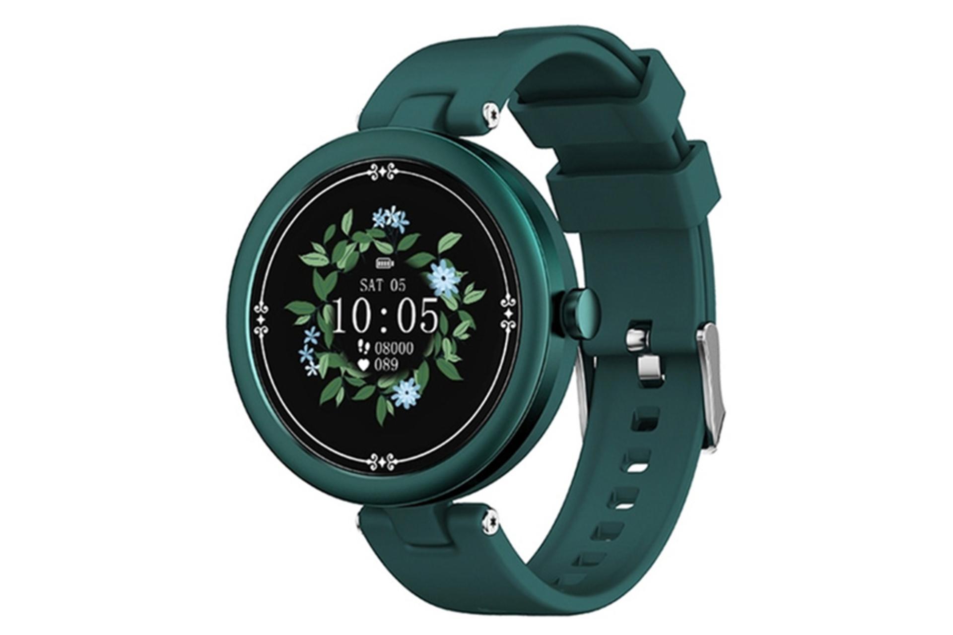 نمای نیمرخ راست ساعت هوشمند دوجی DG VENUS رنگ سبز تیره